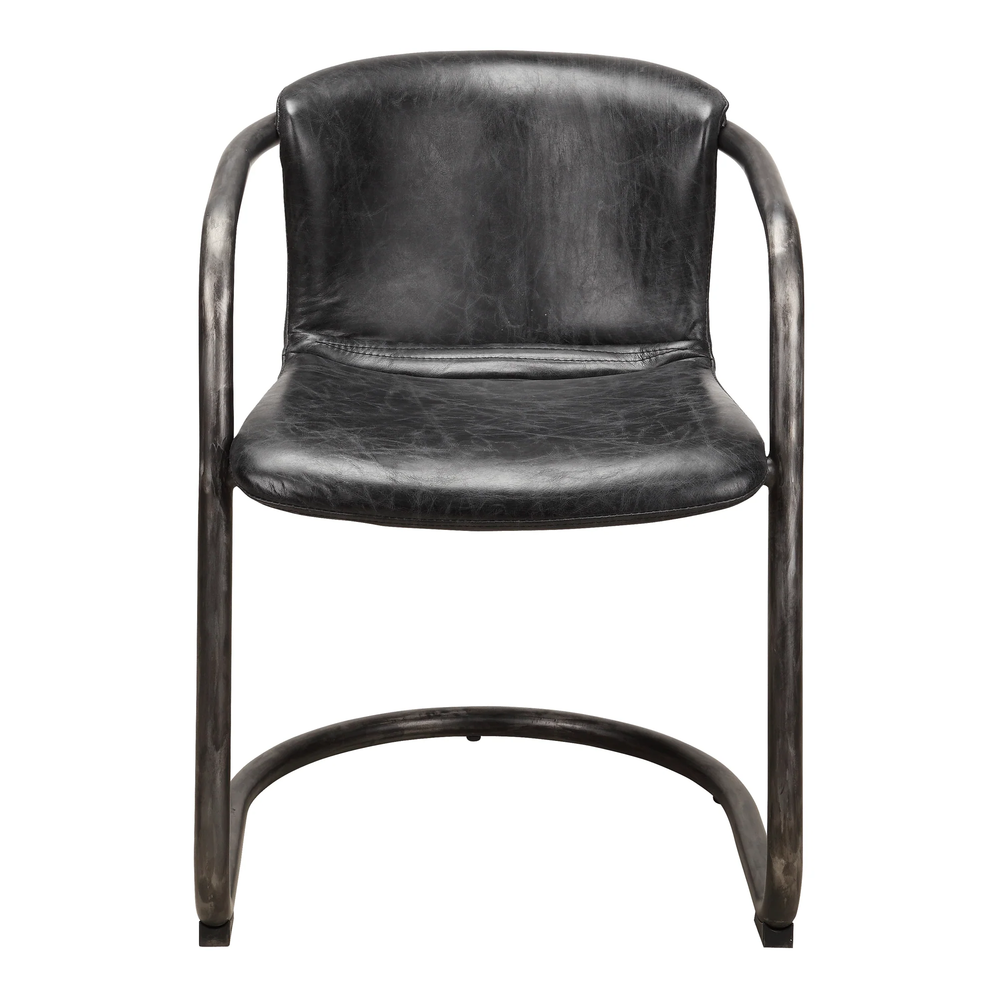 Freeman Dining Chair Onyx Black Leather  - Set of 2 - Image 4