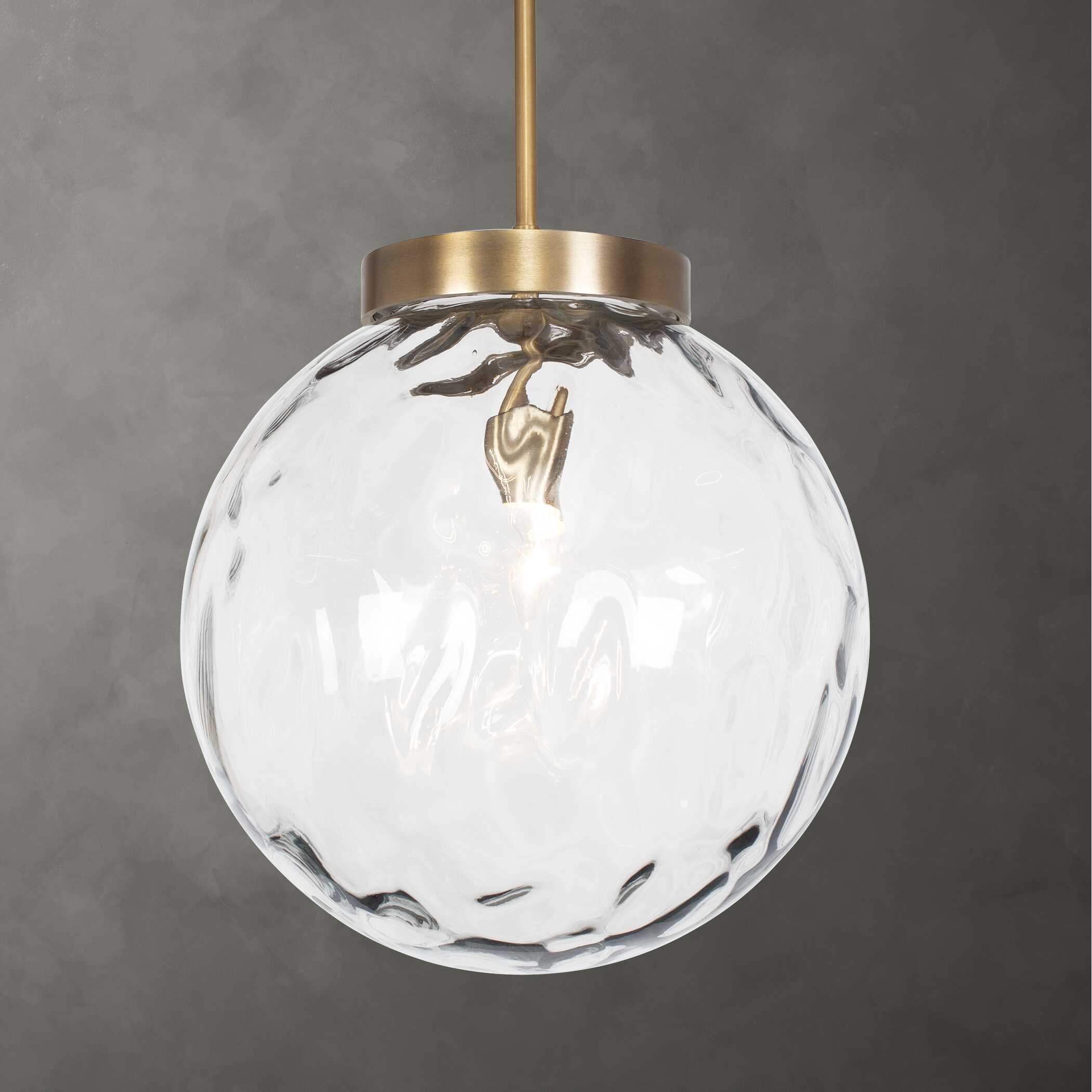 Gaia 1 Light Watered Glass Pendant - Image 2