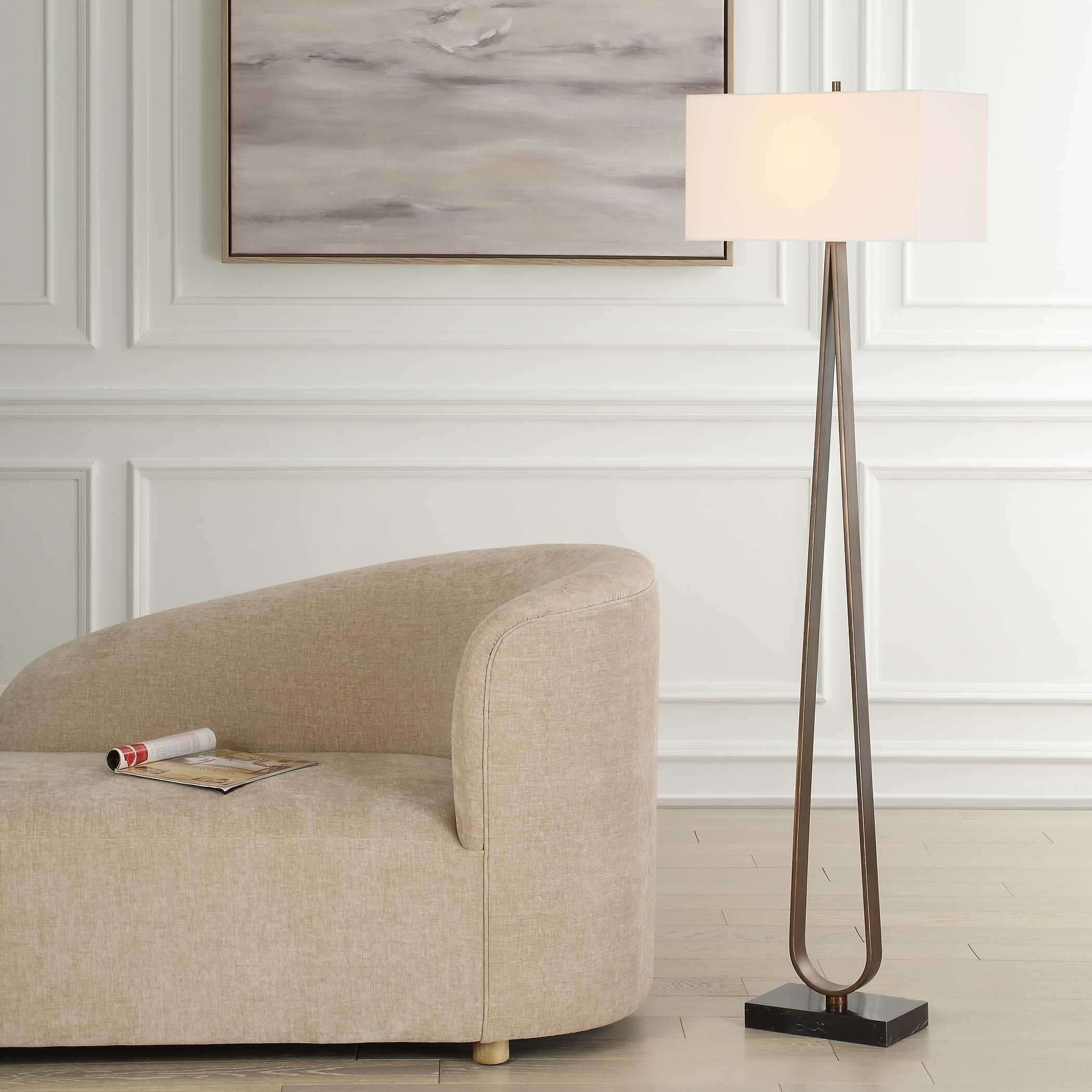 Galloway Minimalist Bronze Floor Lamp - Image 2