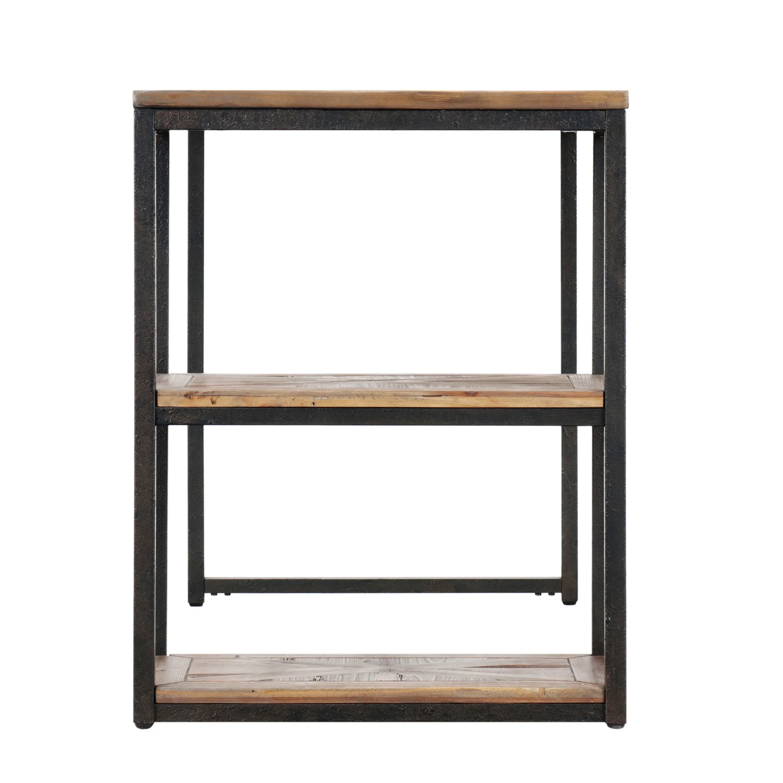 Garviston Reclaimed Wood Writing Desk - Industrial Style - Rustic Black w/ Distressed Fir - Image 5