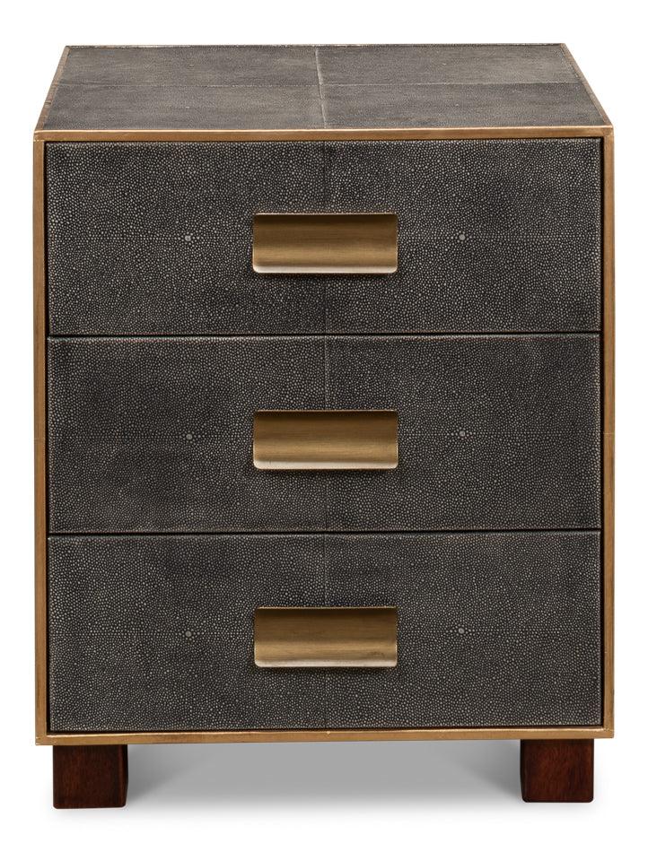 Gideon Shagreen 3 Drawer Side Table - Image 2
