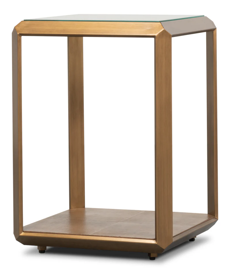 Gilbert Shagreen Side Table, Tawny Brown - Image 8