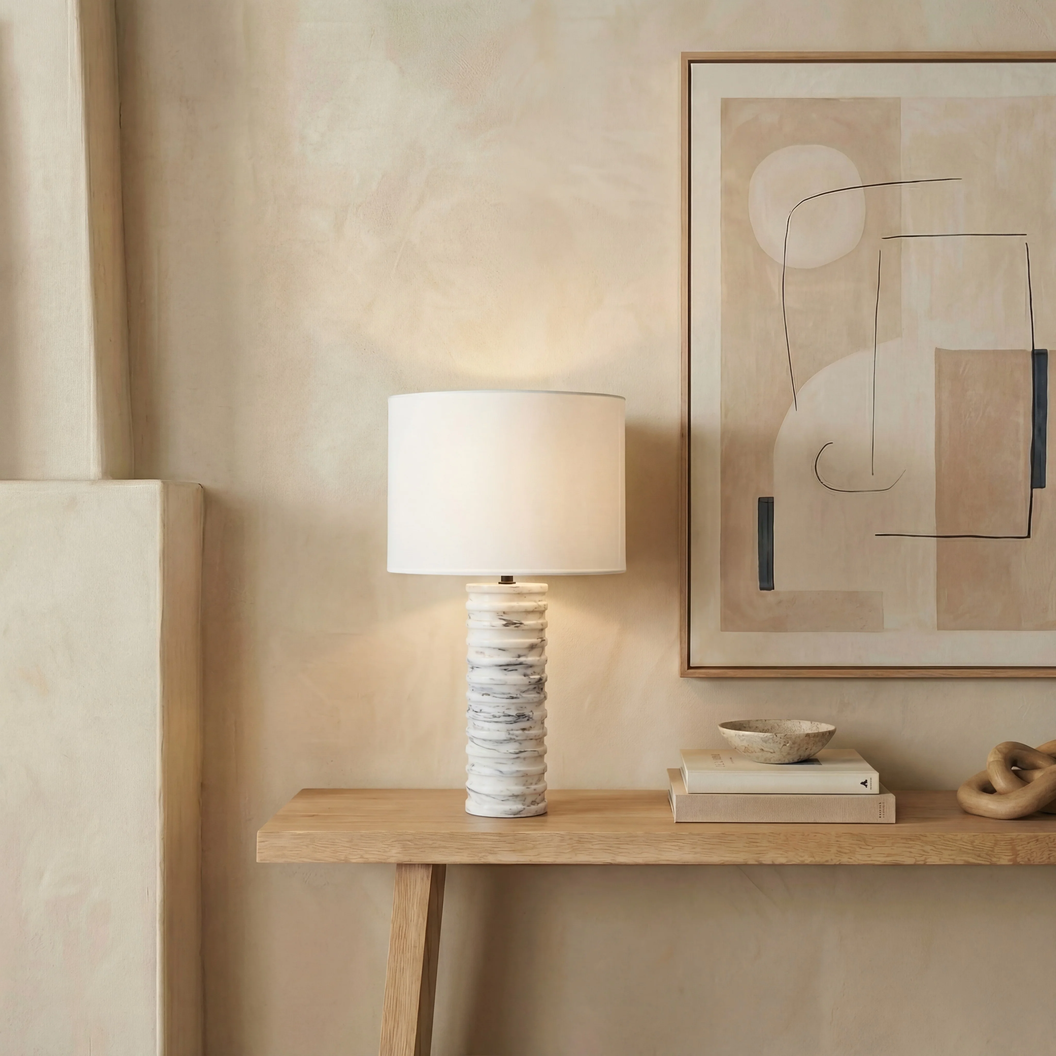 Gizelle Round Marble Table Lamp - Image 2