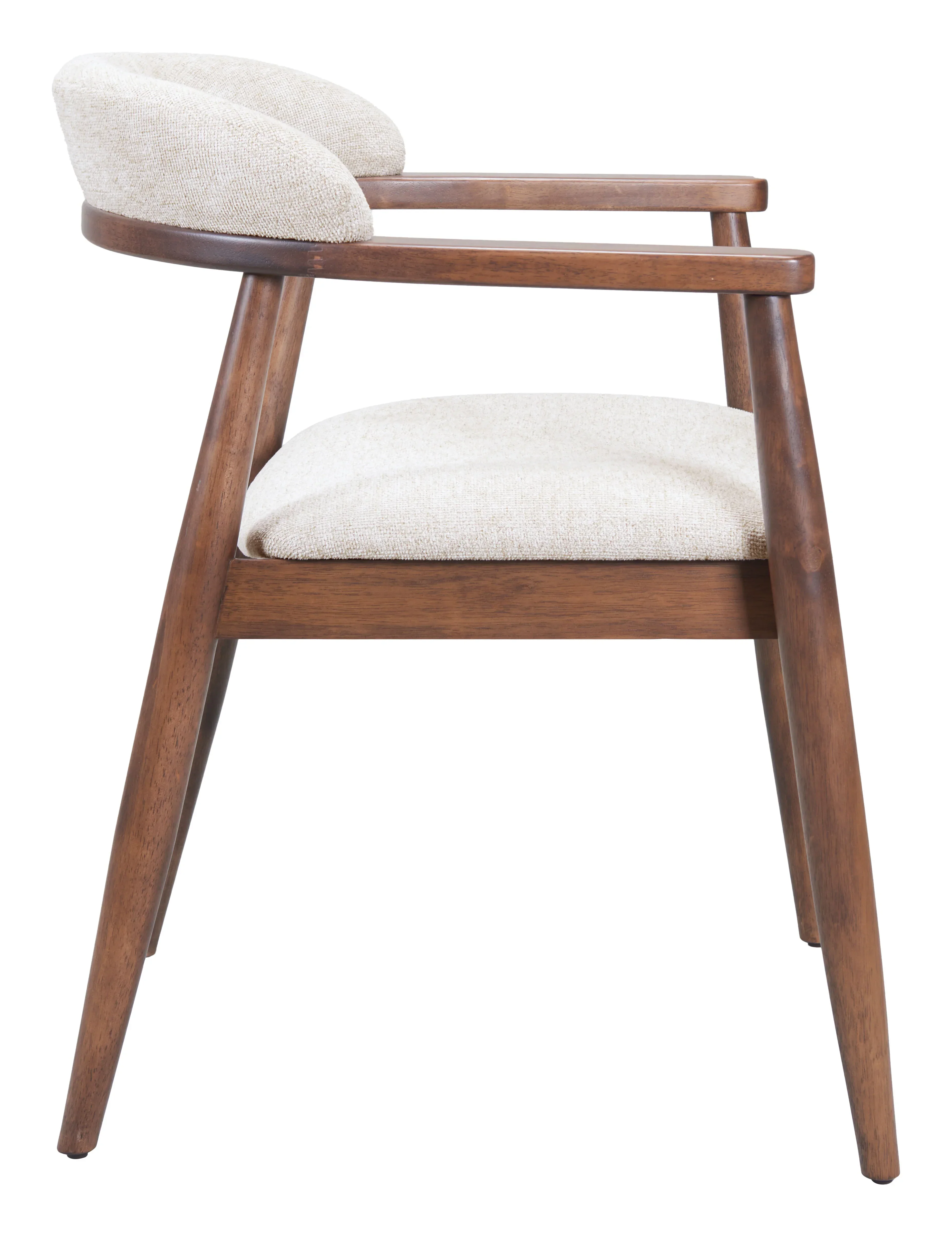 Goka Dining Chair Beige & Walnut - Image 2
