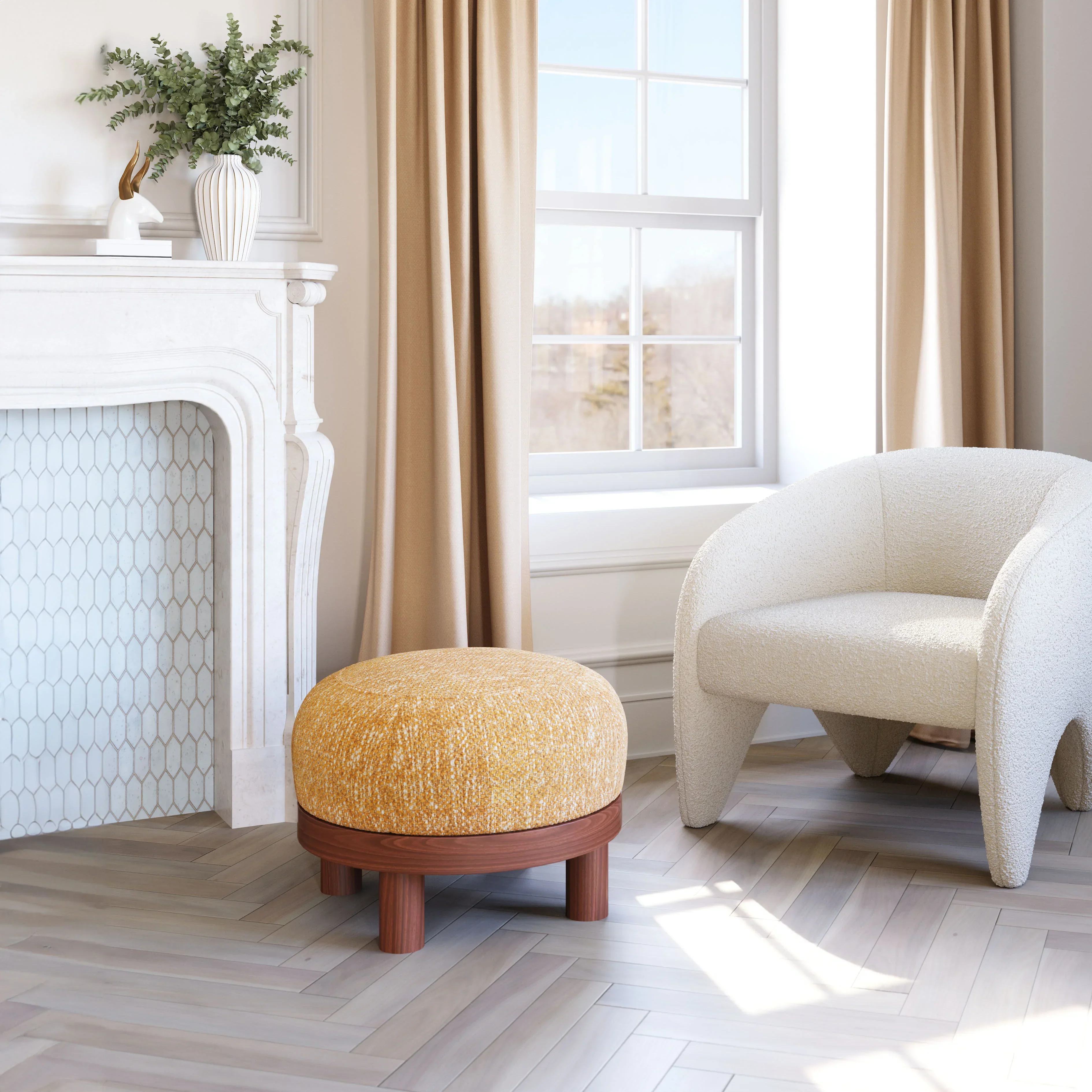 Gome Ottoman Oat Yellow - Image 2
