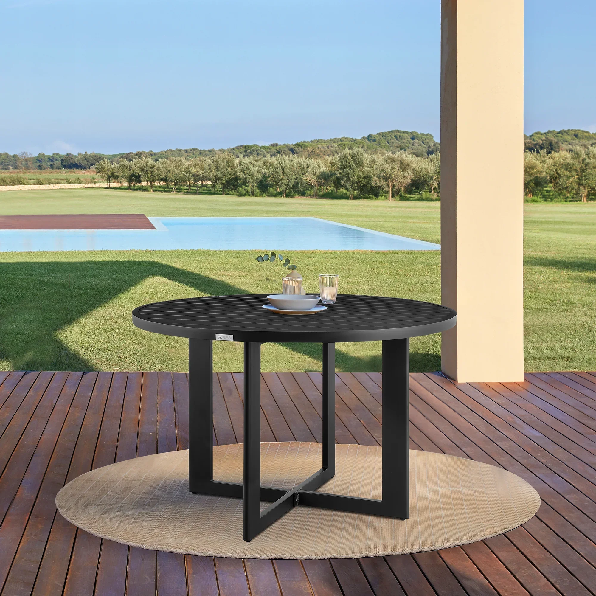 Grand Outdoor Round Dining Table - Image 2