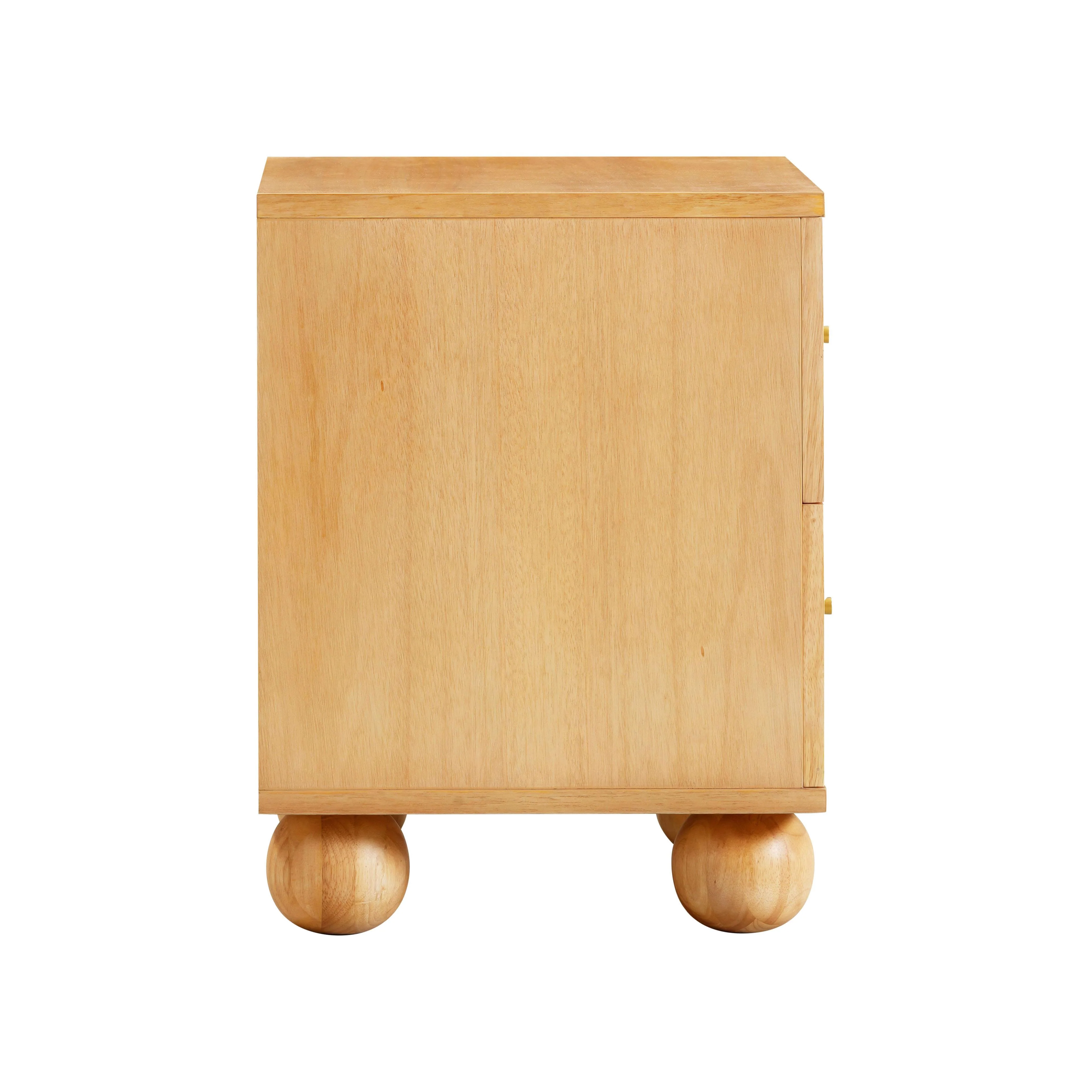 Grappa 22" Wood &amp; Raffia Wavy 2-Drawer Nightstand - Image 3