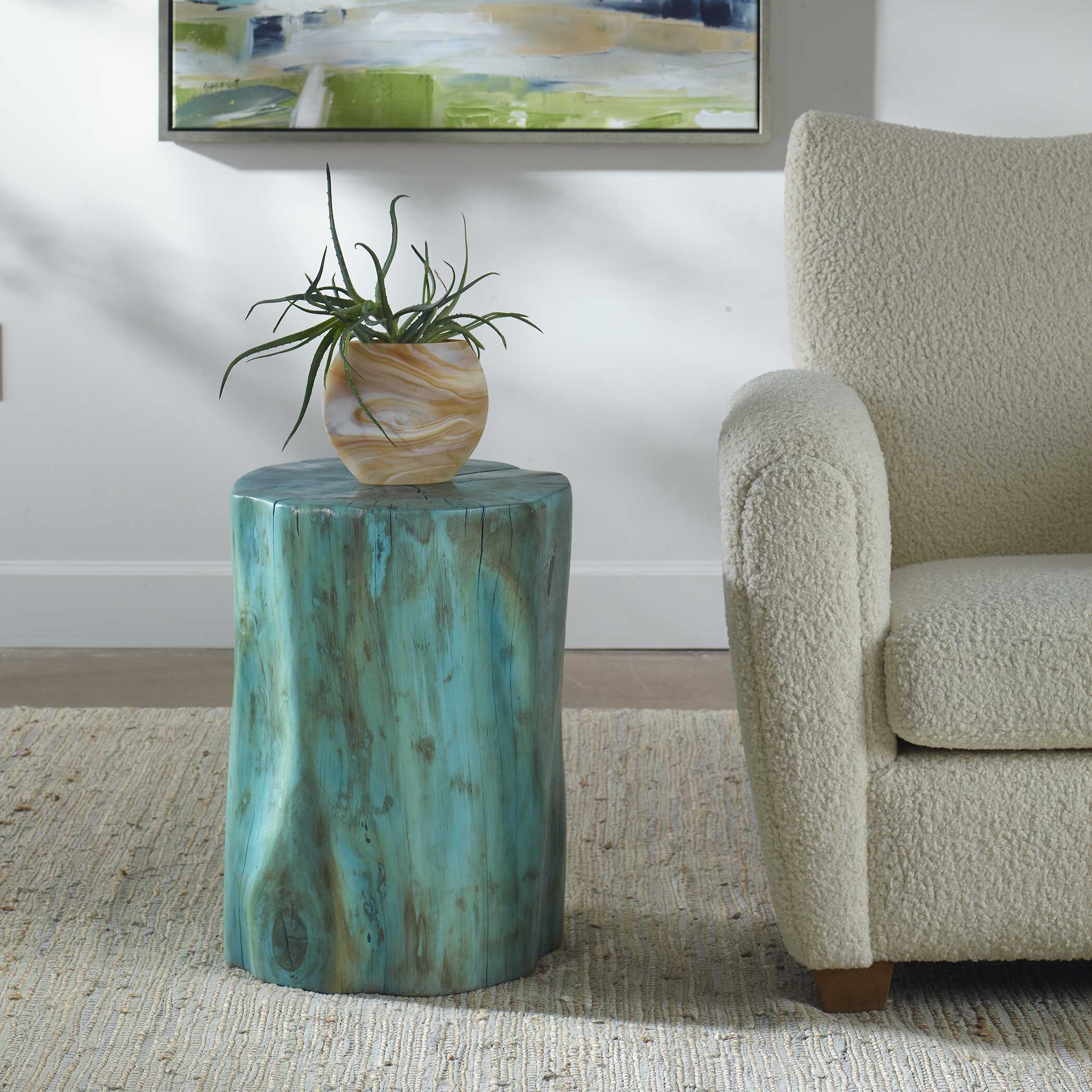 Habitat Blue Accent Stool - Image 2