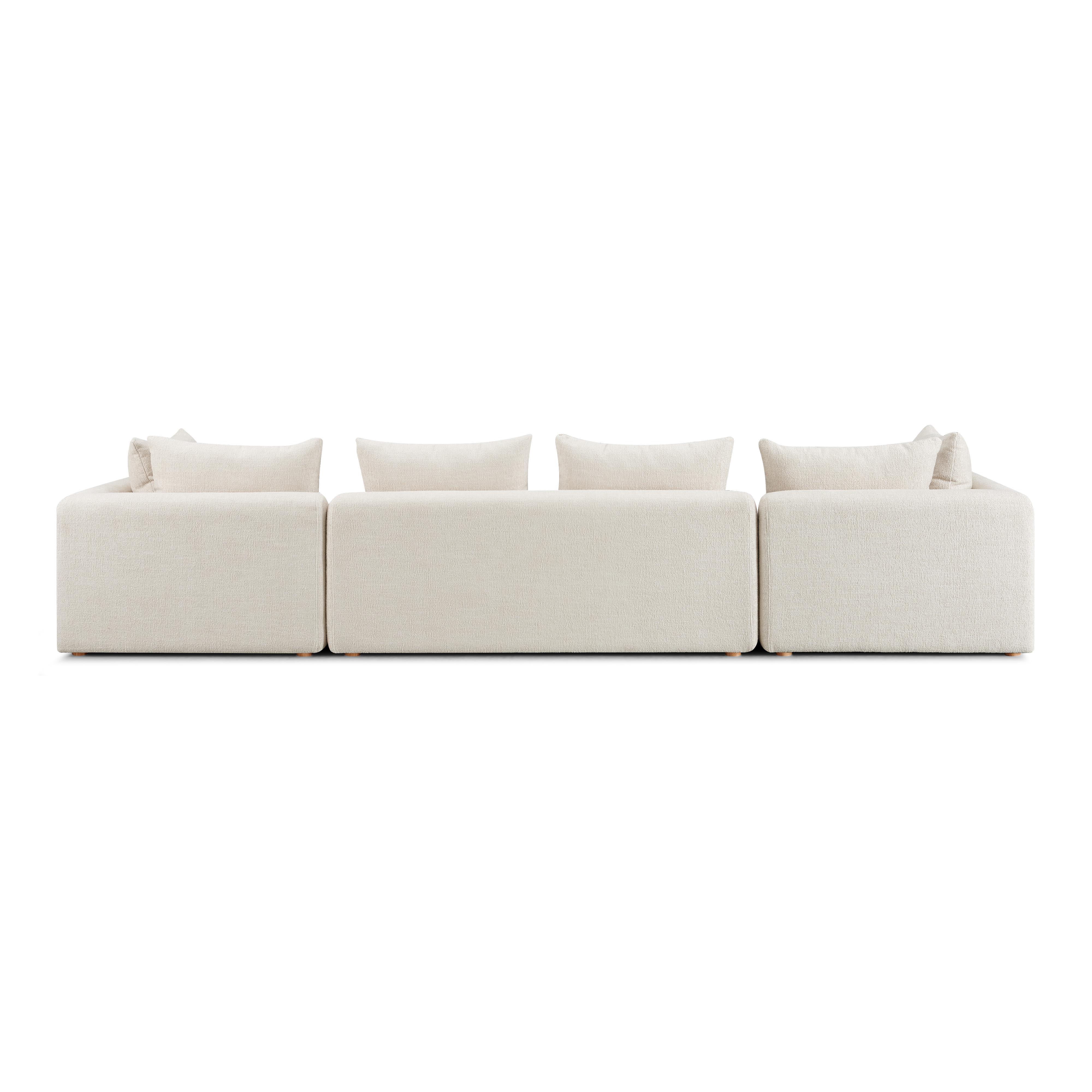 Hangover 145" Contract-Grade Textured Fabric Long Sofa - Image 3