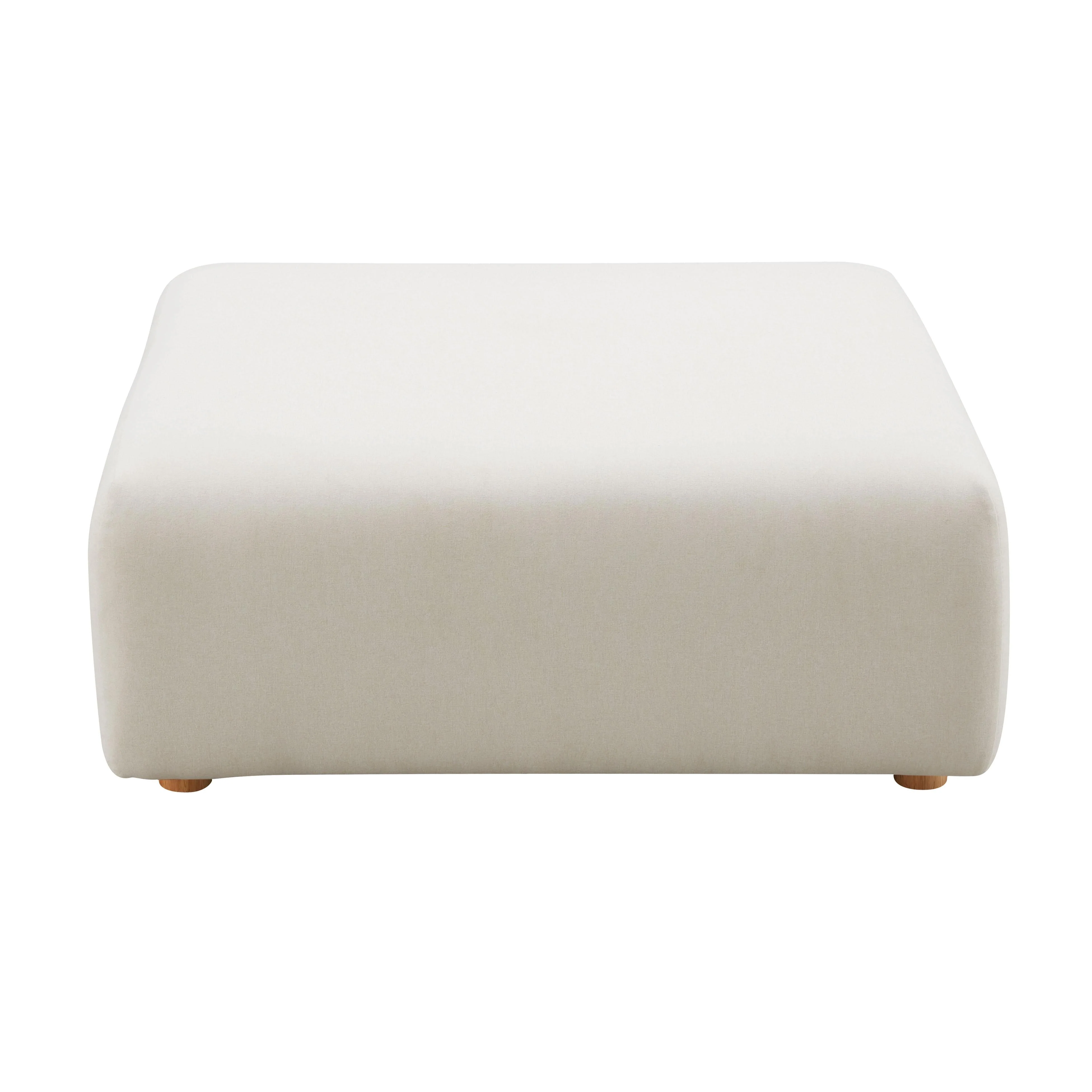 Hangover Cream Linen Ottoman - Image 3