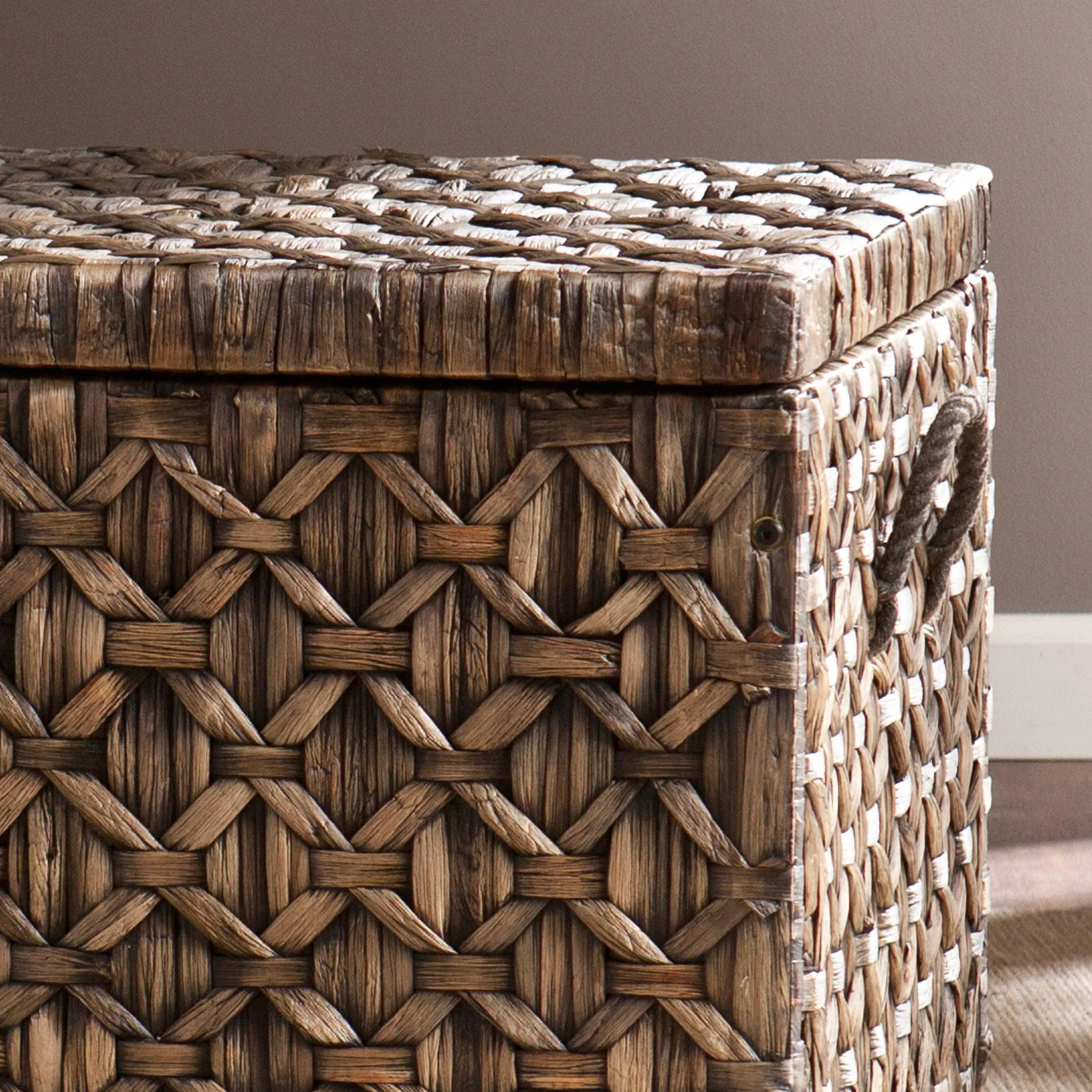 Hawridge Water Hyacinth Storage Trunk - Blackwashed - Image 4