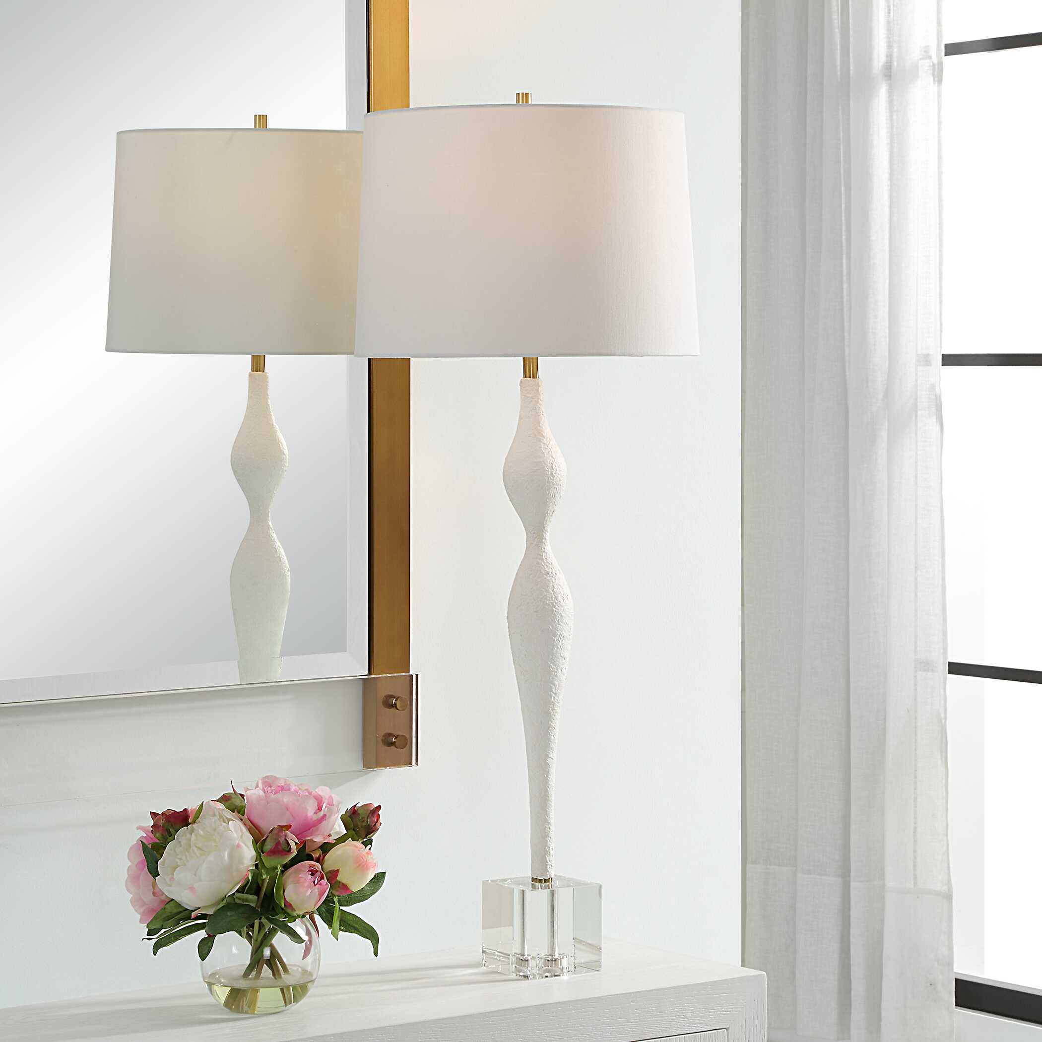 Helena Slender White Table Lamp - Image 2