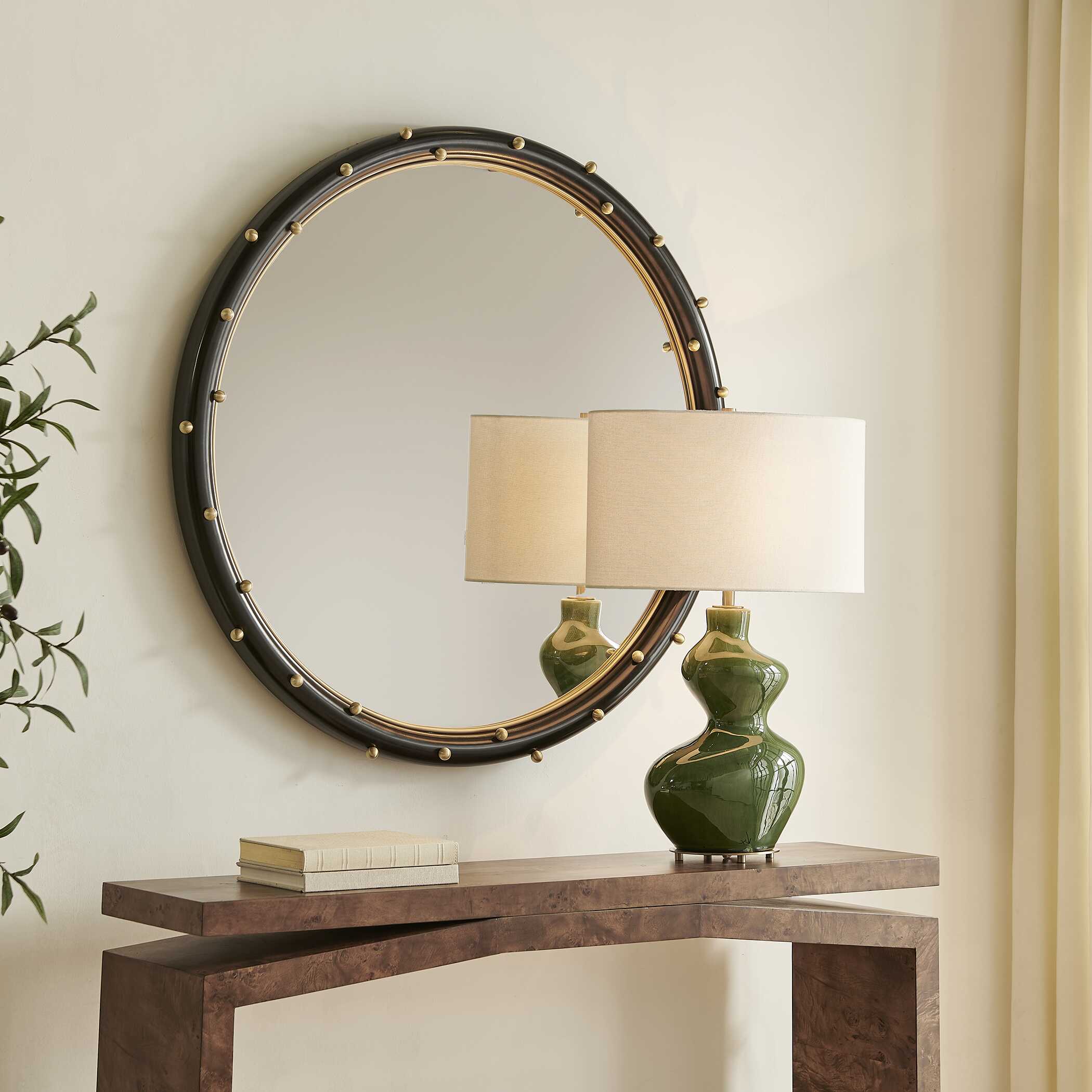 Helia Brass Round Mirror - Image 3
