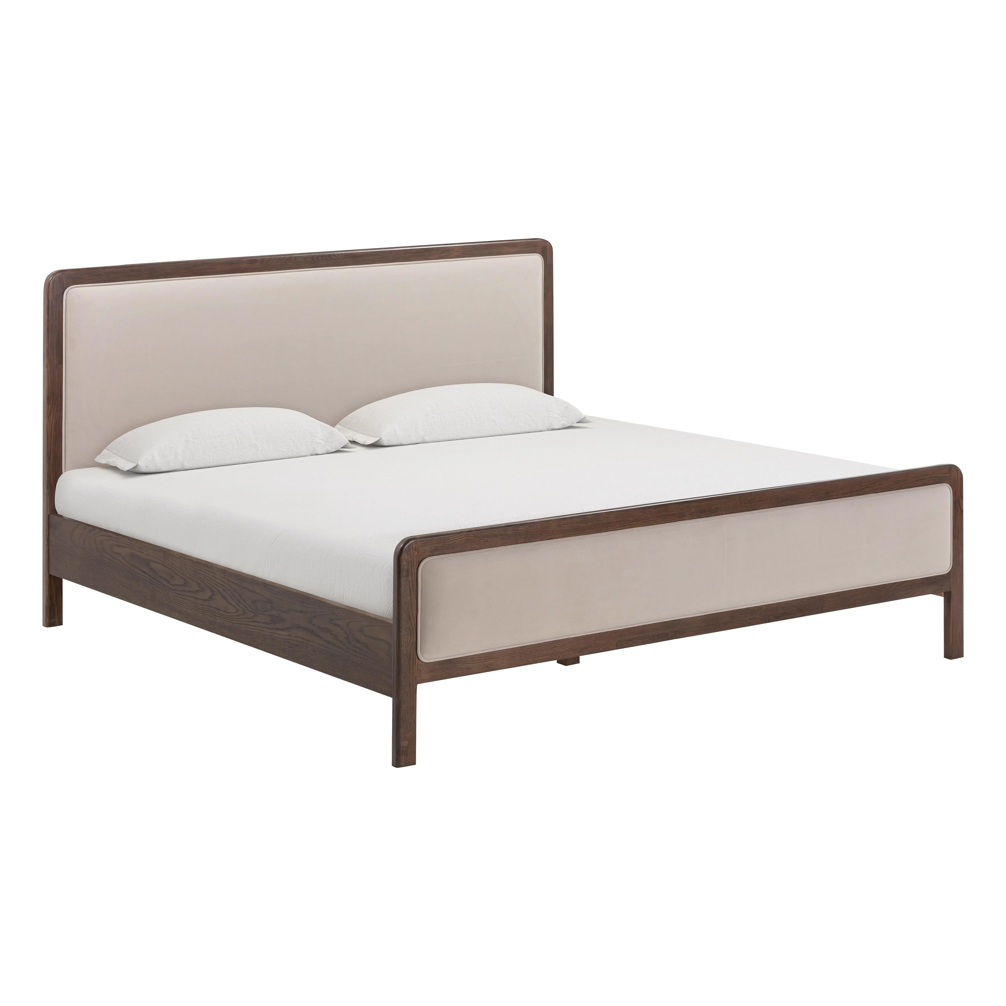 Hella Contract-Grade Velvet and Ash Wood Bed - Image 15