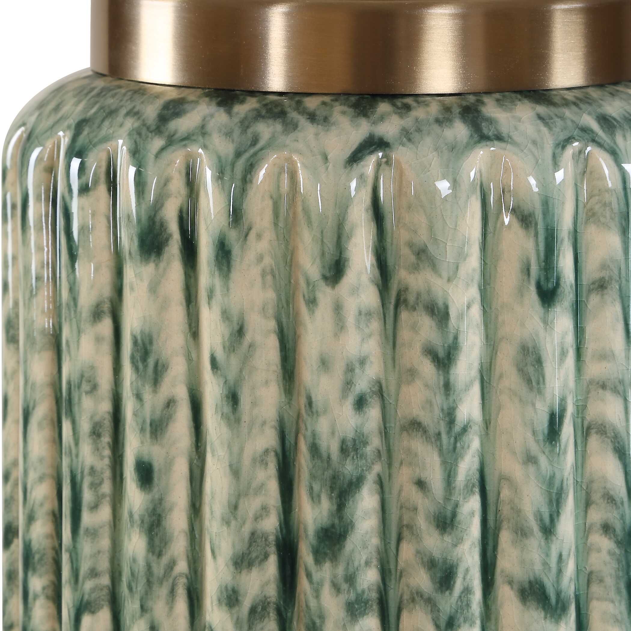 Hensley Ivory & Green Table Lamp - Image 6