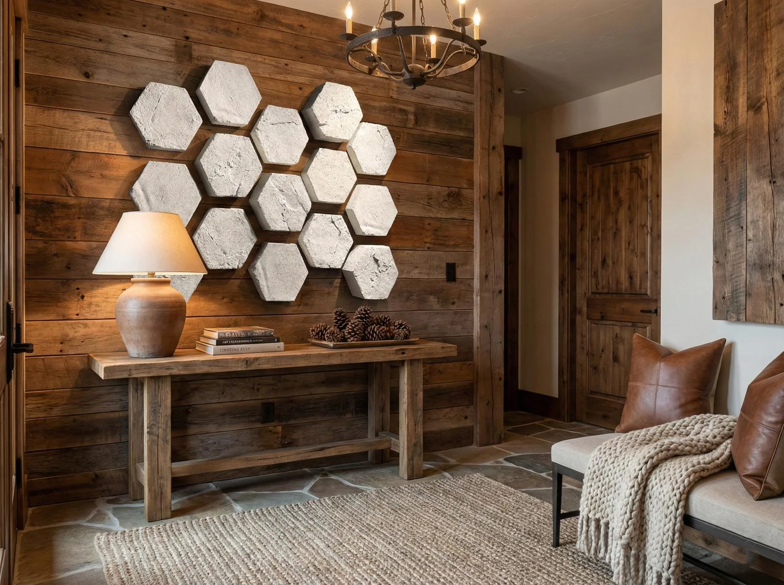 Hexagon Wall Tiles, Set of 3 - Image 6
