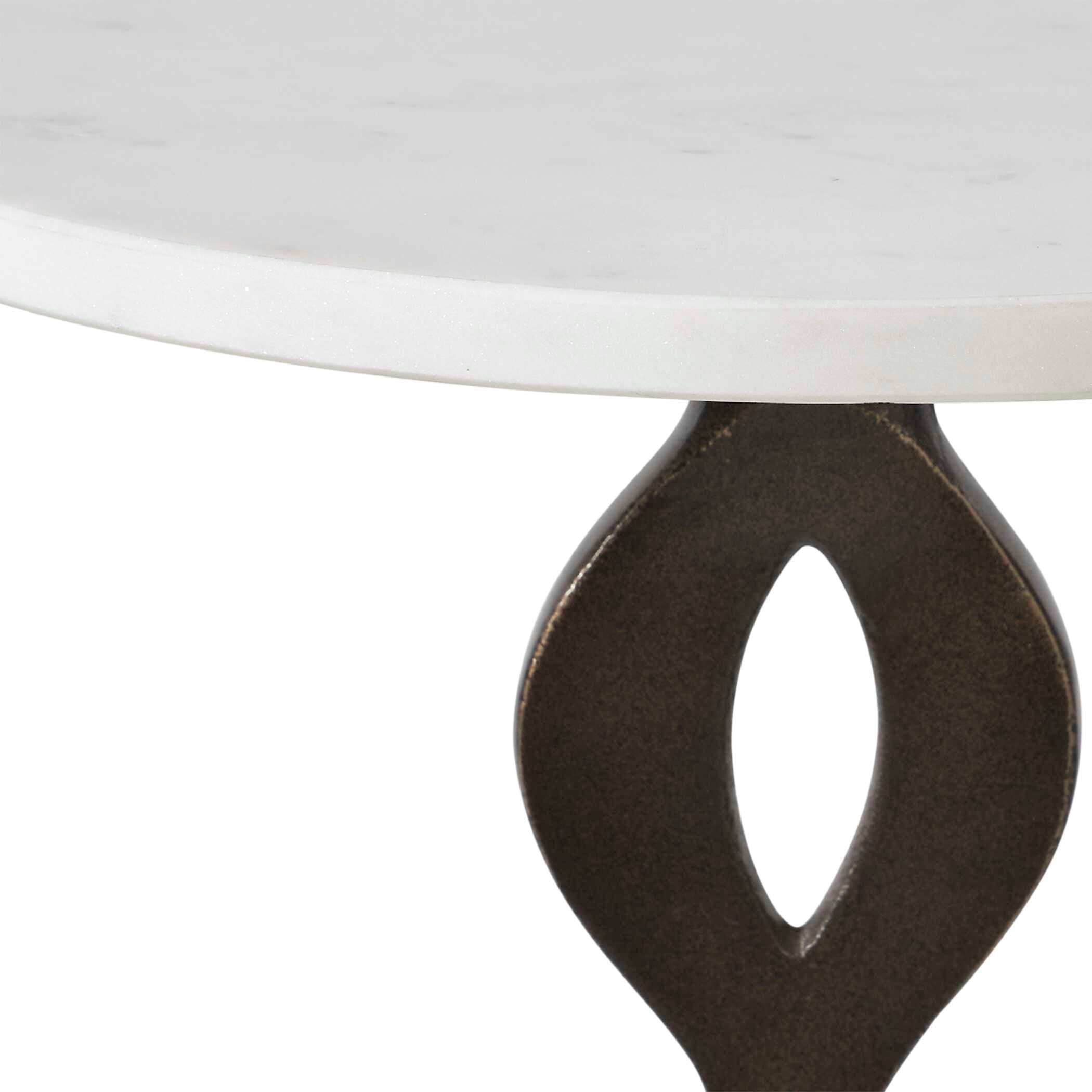 Ila Round White Drink Table - Image 4