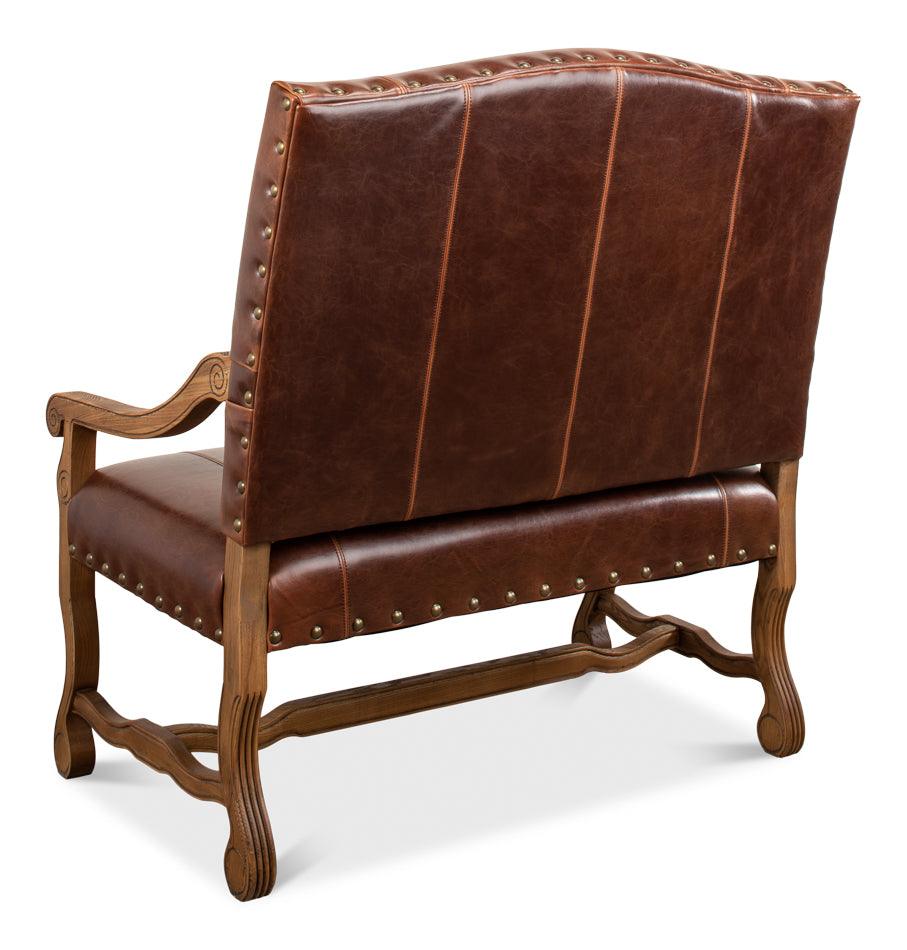 Italian Leather Settee - Image 4