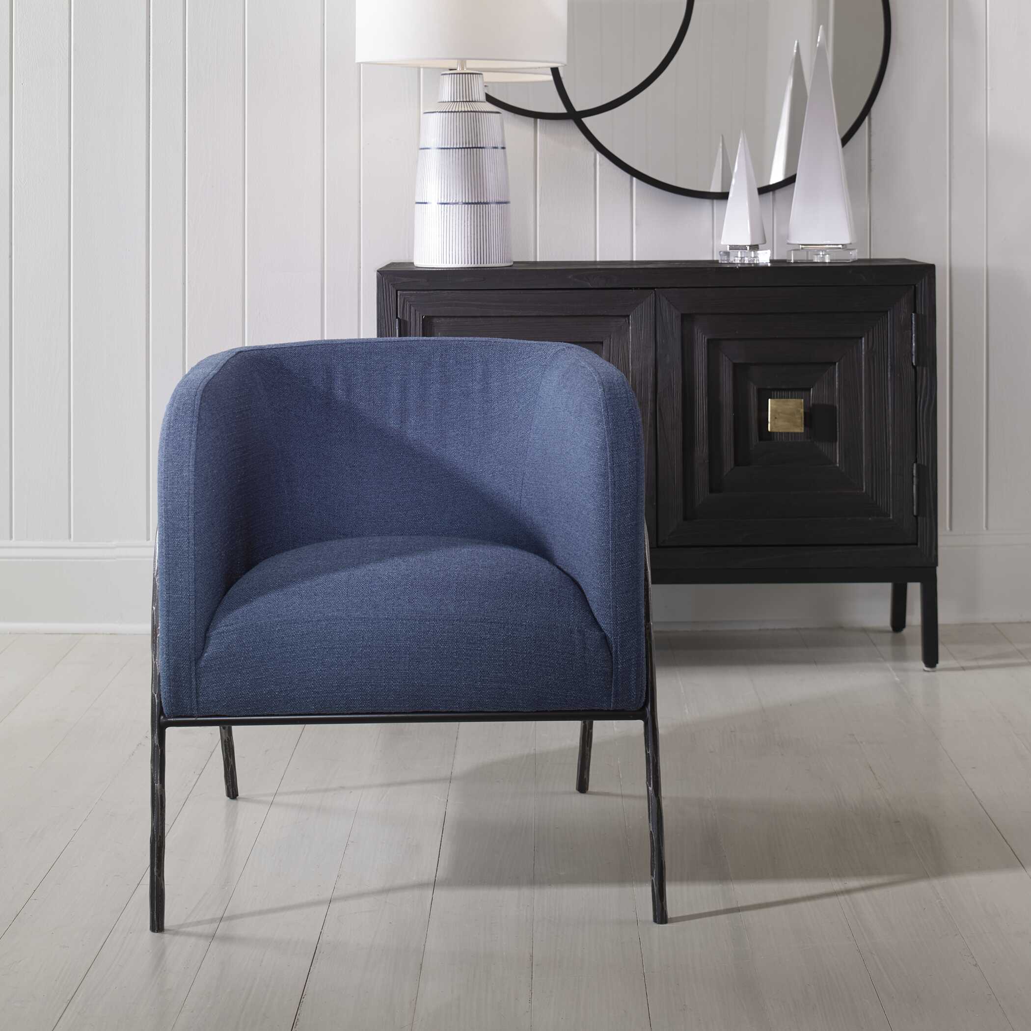 Jacobsen Denim Barrel Chair - Image 3