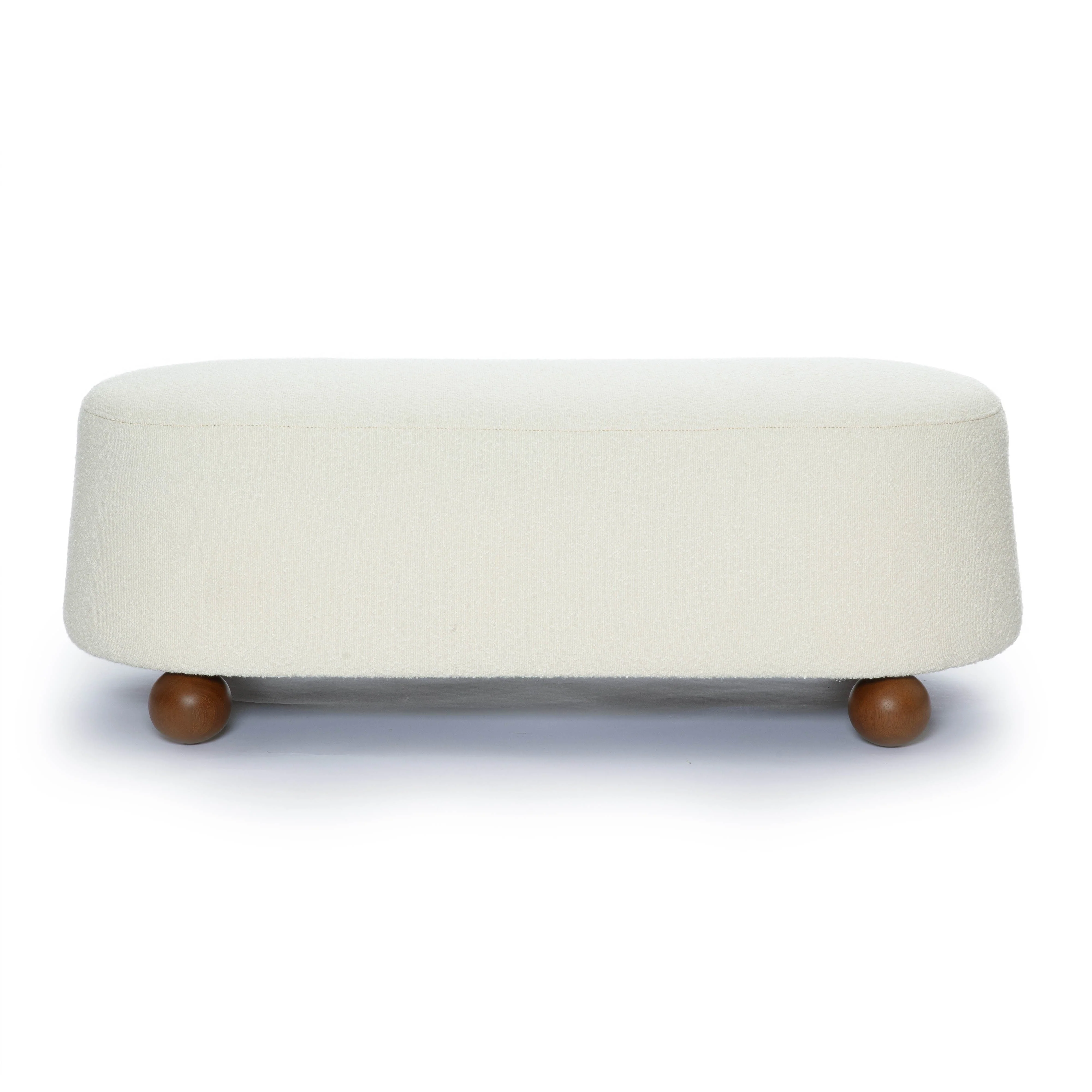 Jaine 48" Performance Boucle Large Ottoman - Image 3