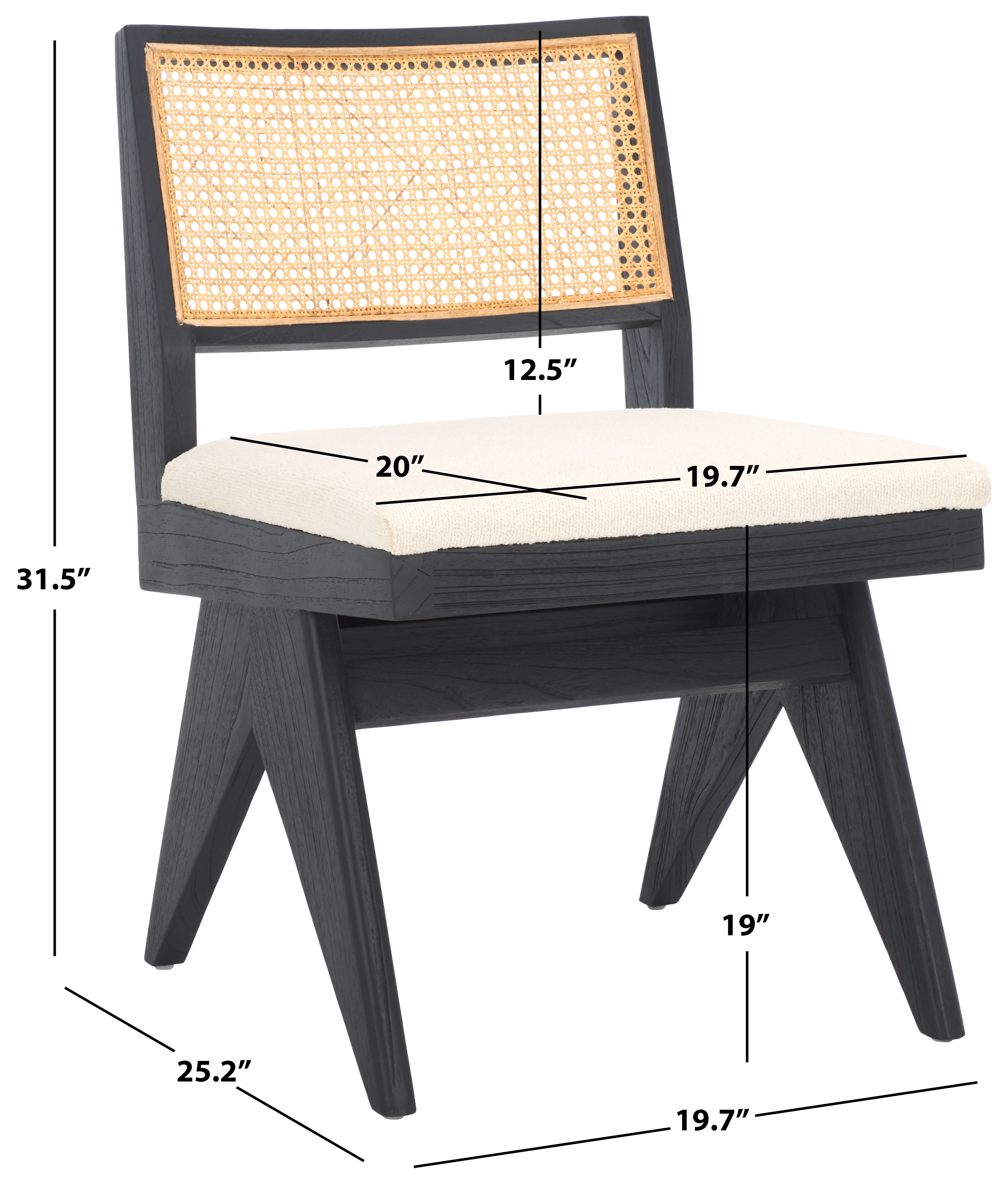 Jaqueline Boucle And Rattan Back Dining Chair - Image 15