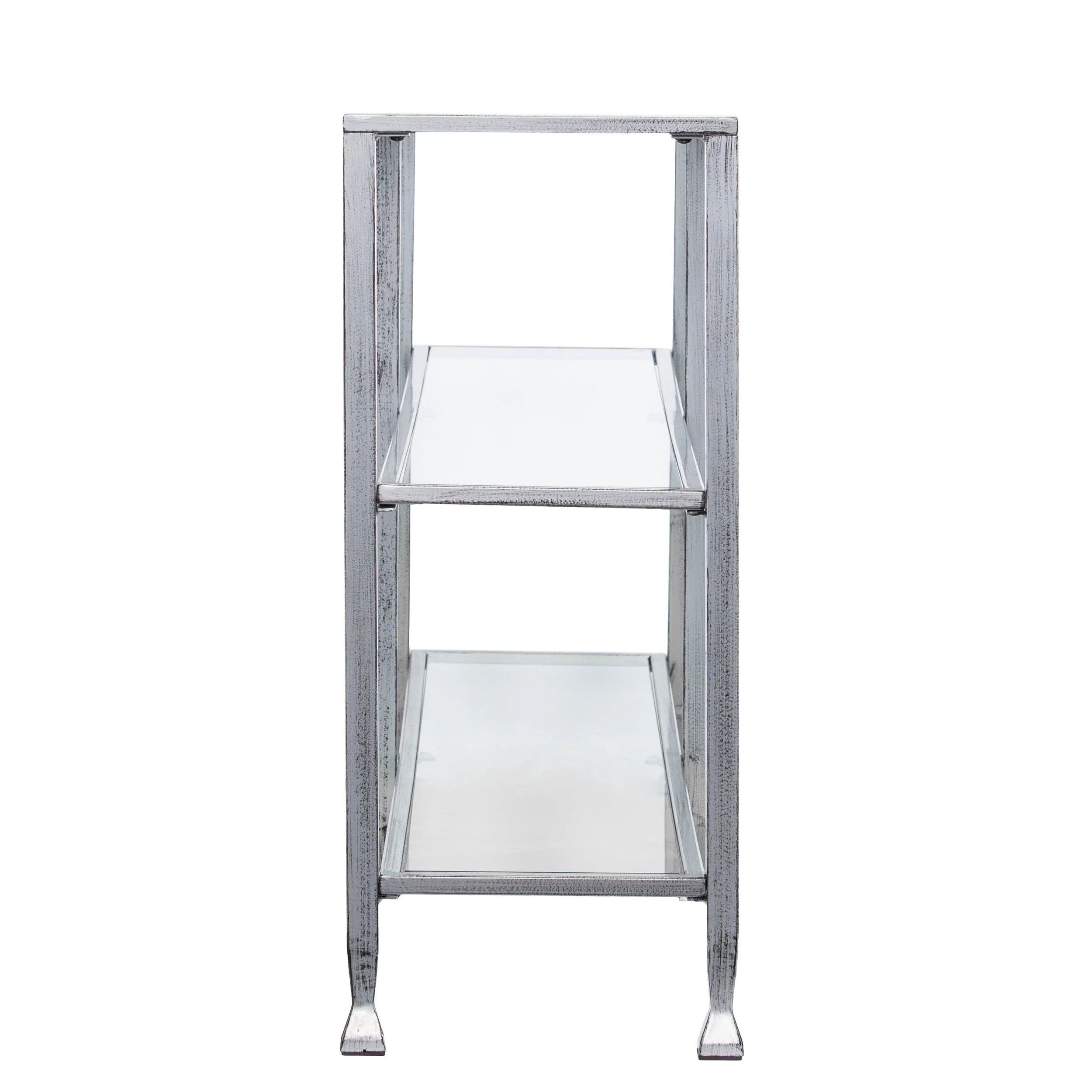 Jaymes Metal/Glass 3-Tier Console Table/Media Stand - Silver - Image 7