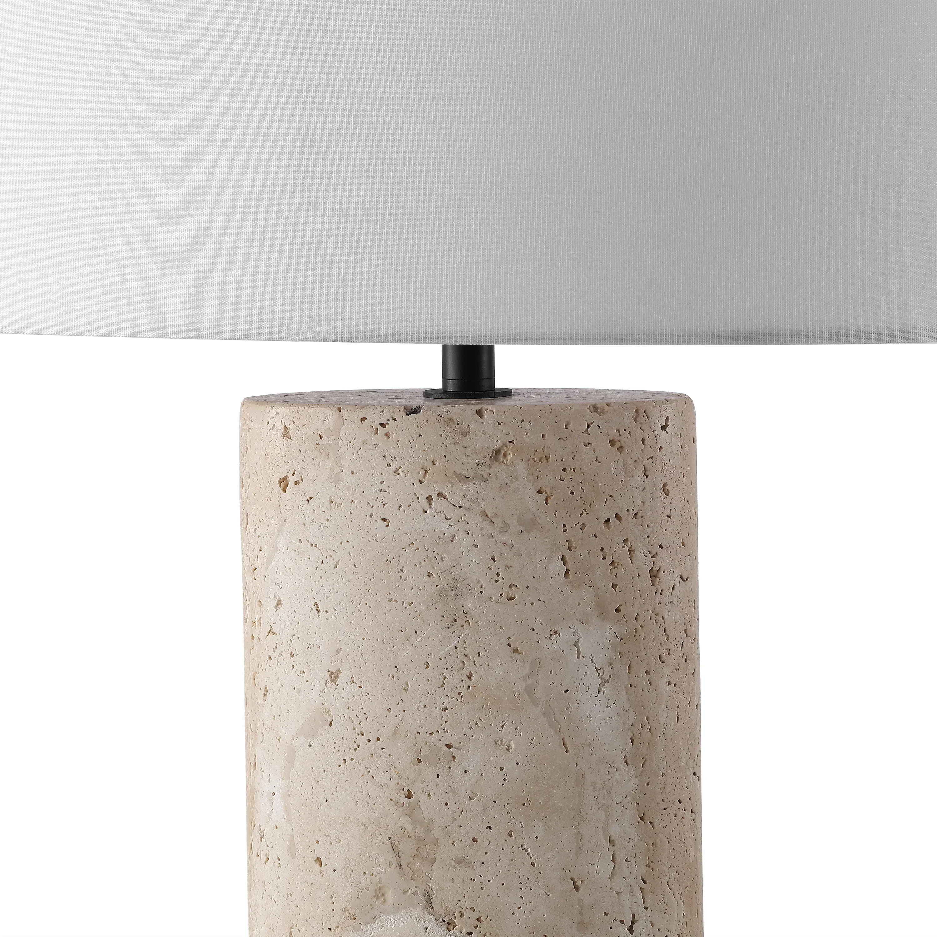 Jillianna Round Travertine Table Lamp - Image 5