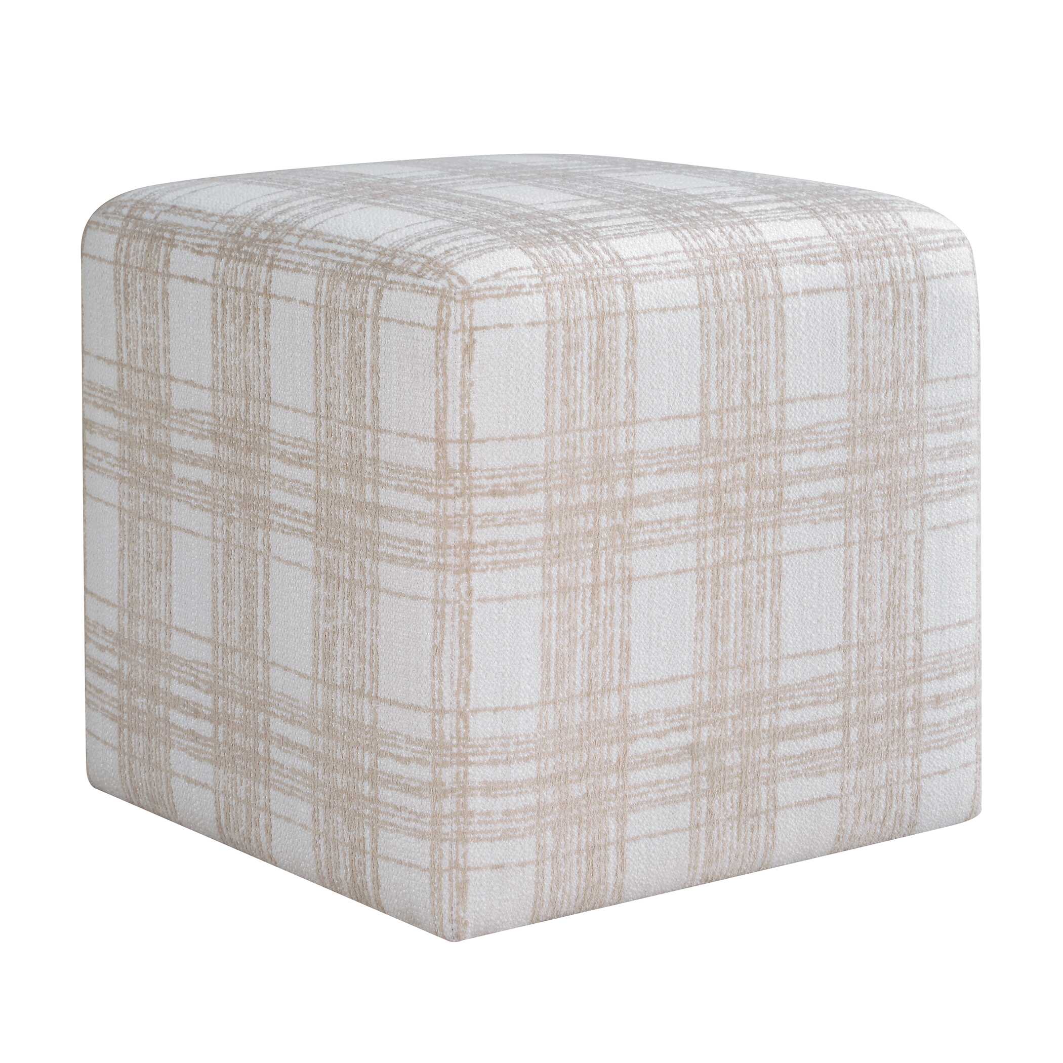 Joie Porcelain Plaid Ottoman - Image 5