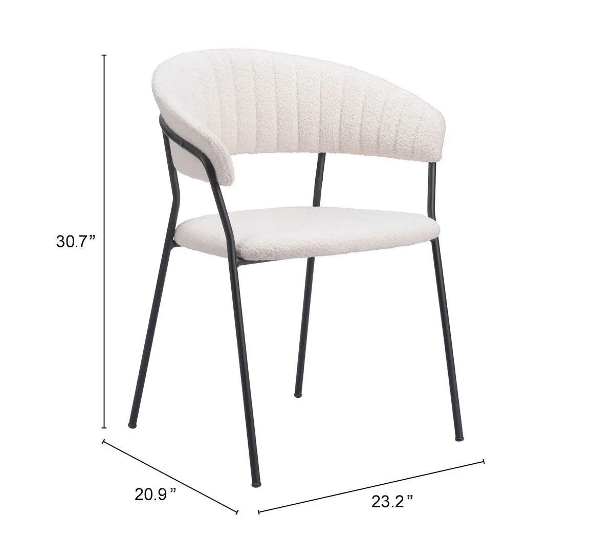 Josephine Dining Chair (Set of 2) Cream - Image 6