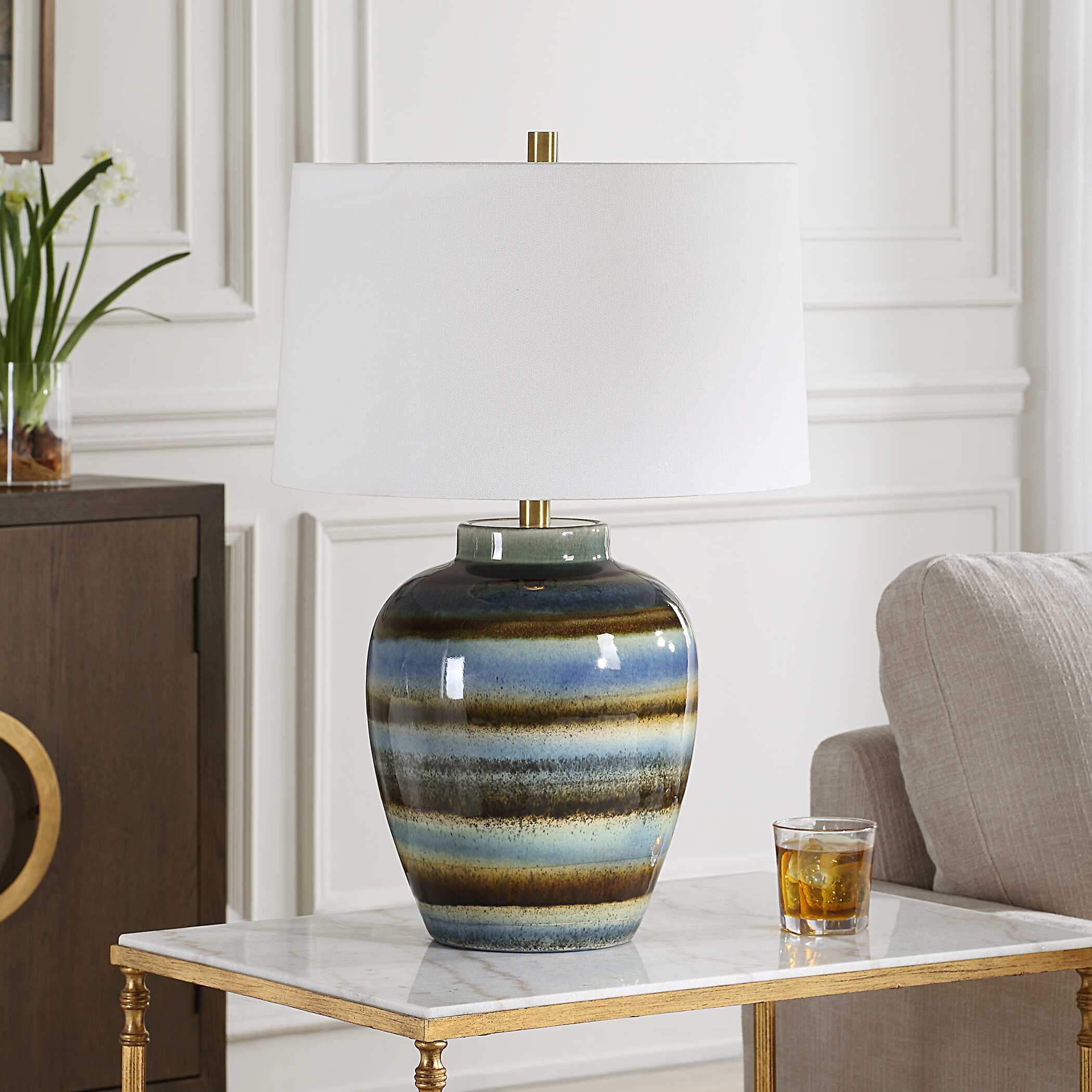 Judarn Blue Brown Table Lamp - Image 3