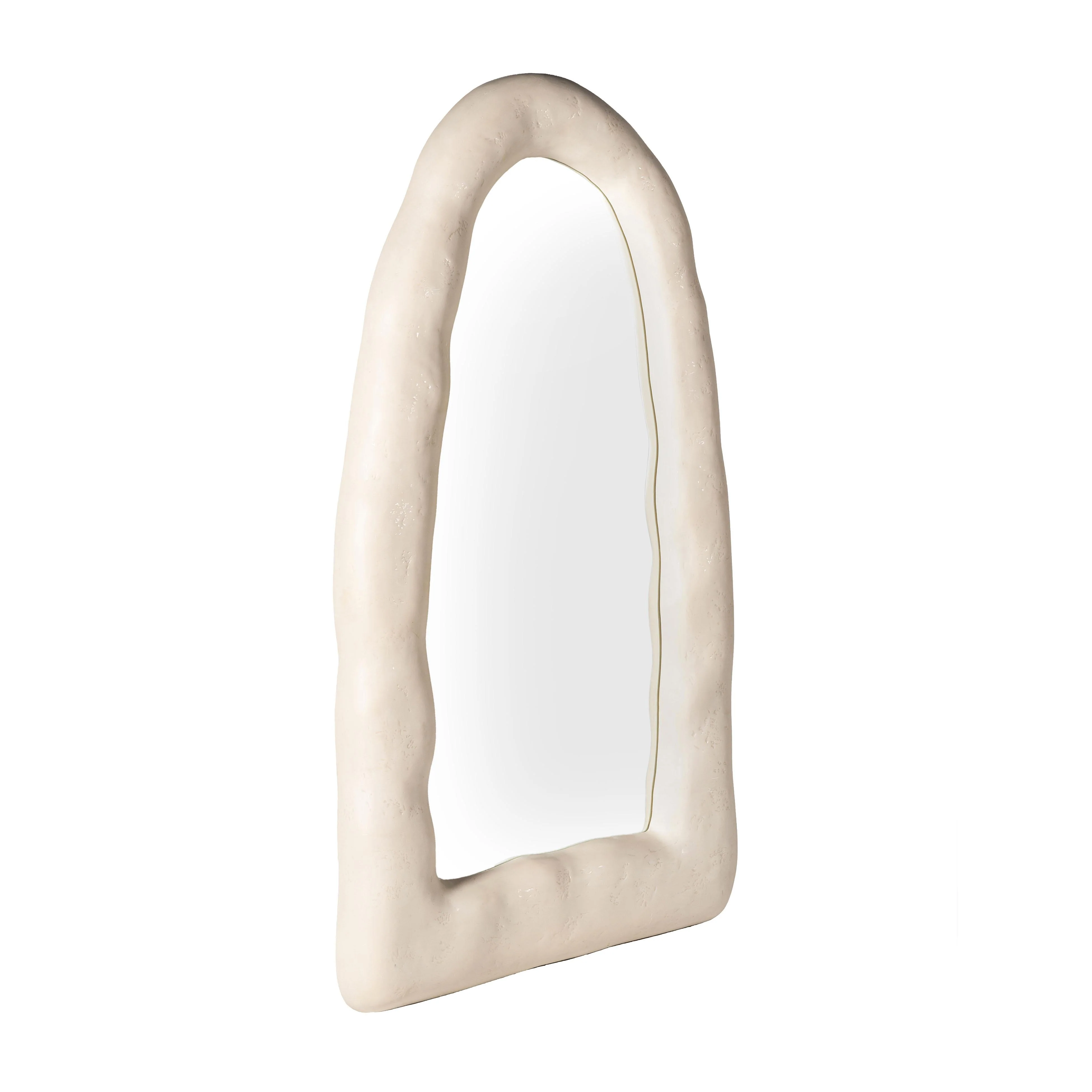 Kaia 32"X64" Cream Textured Small Floor Mirror - Image 3