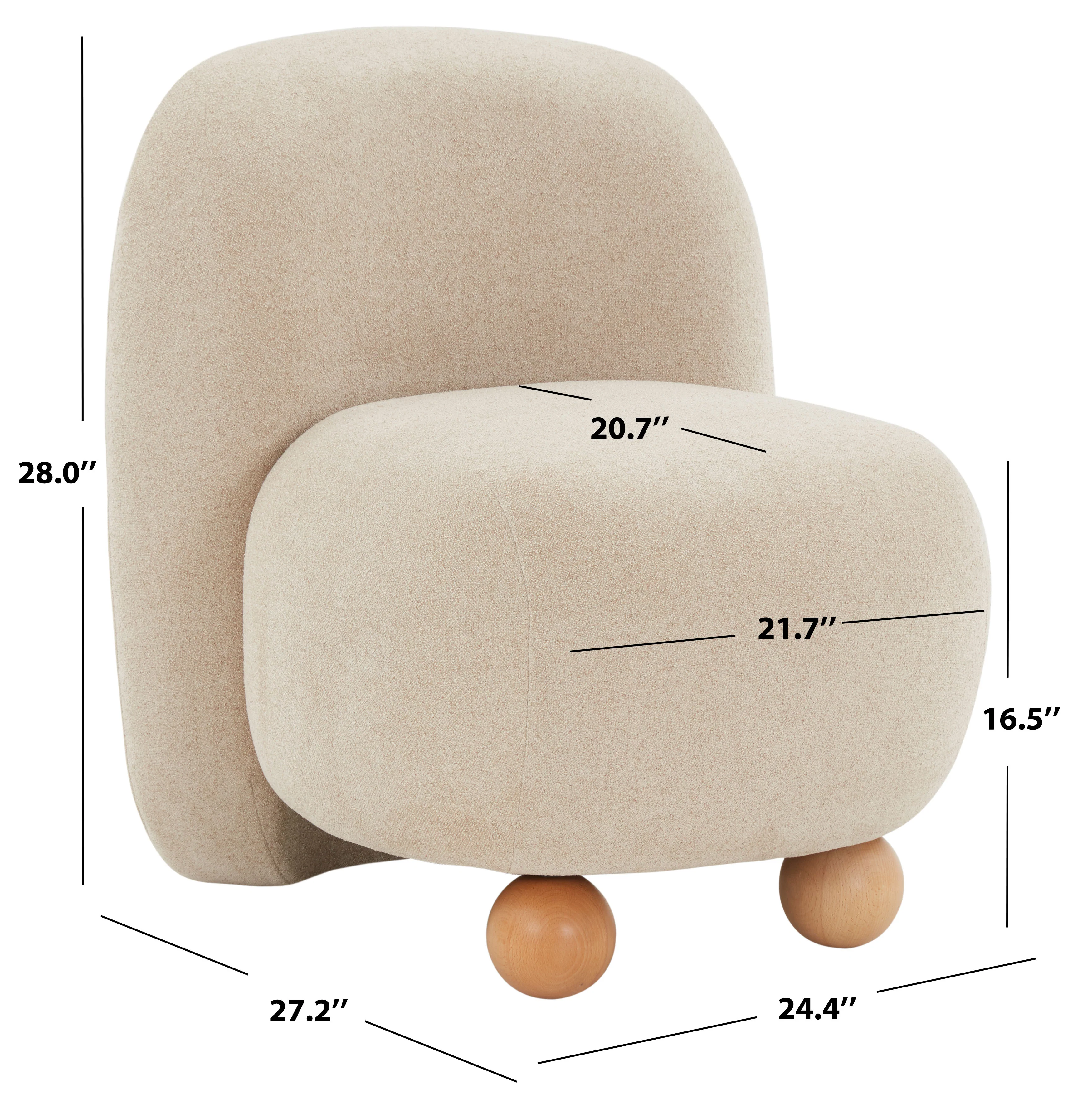 Kalia Boucle Bun Foot Accent Chair - Image 13