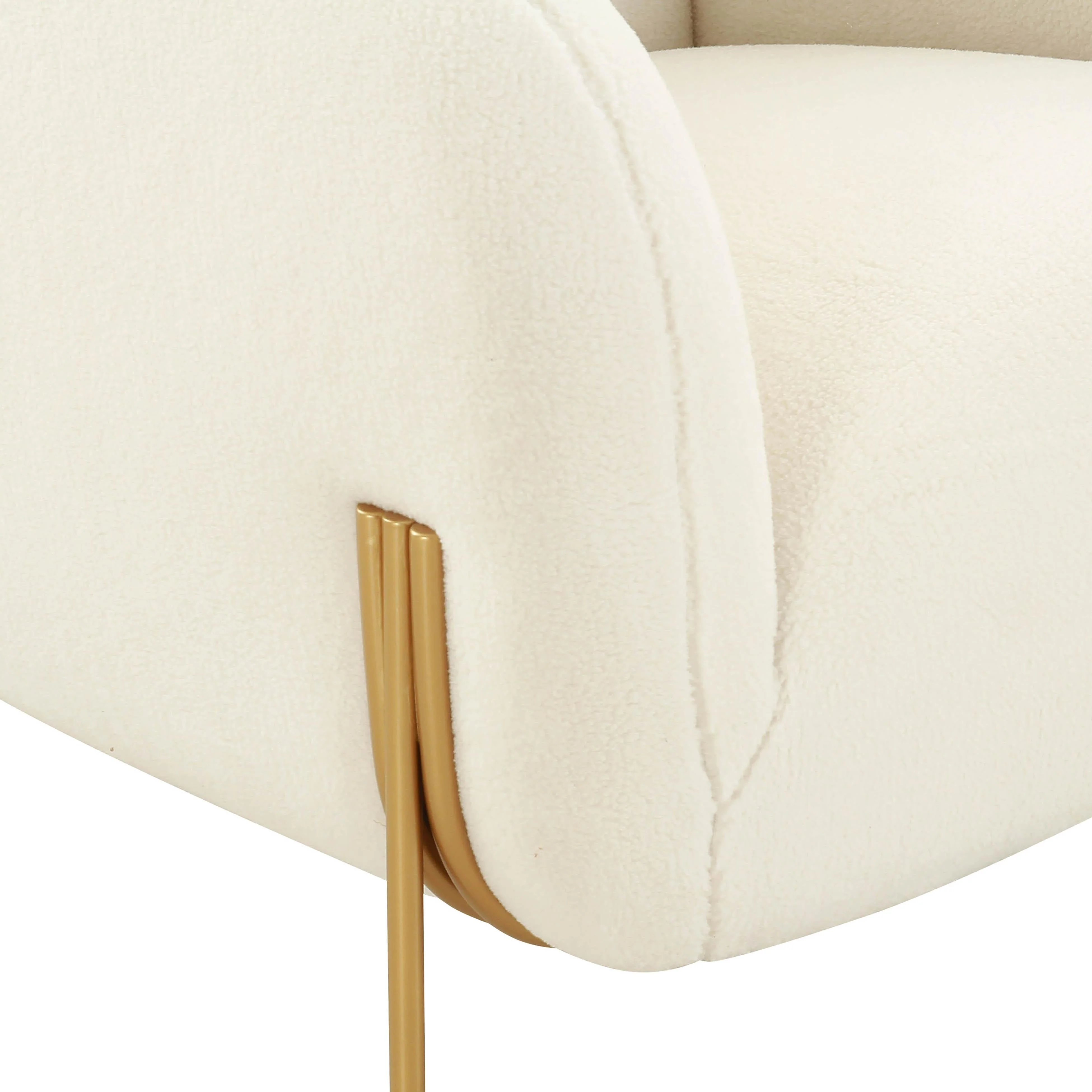 Kandra Cream Shearling Accent Chair - Image 5