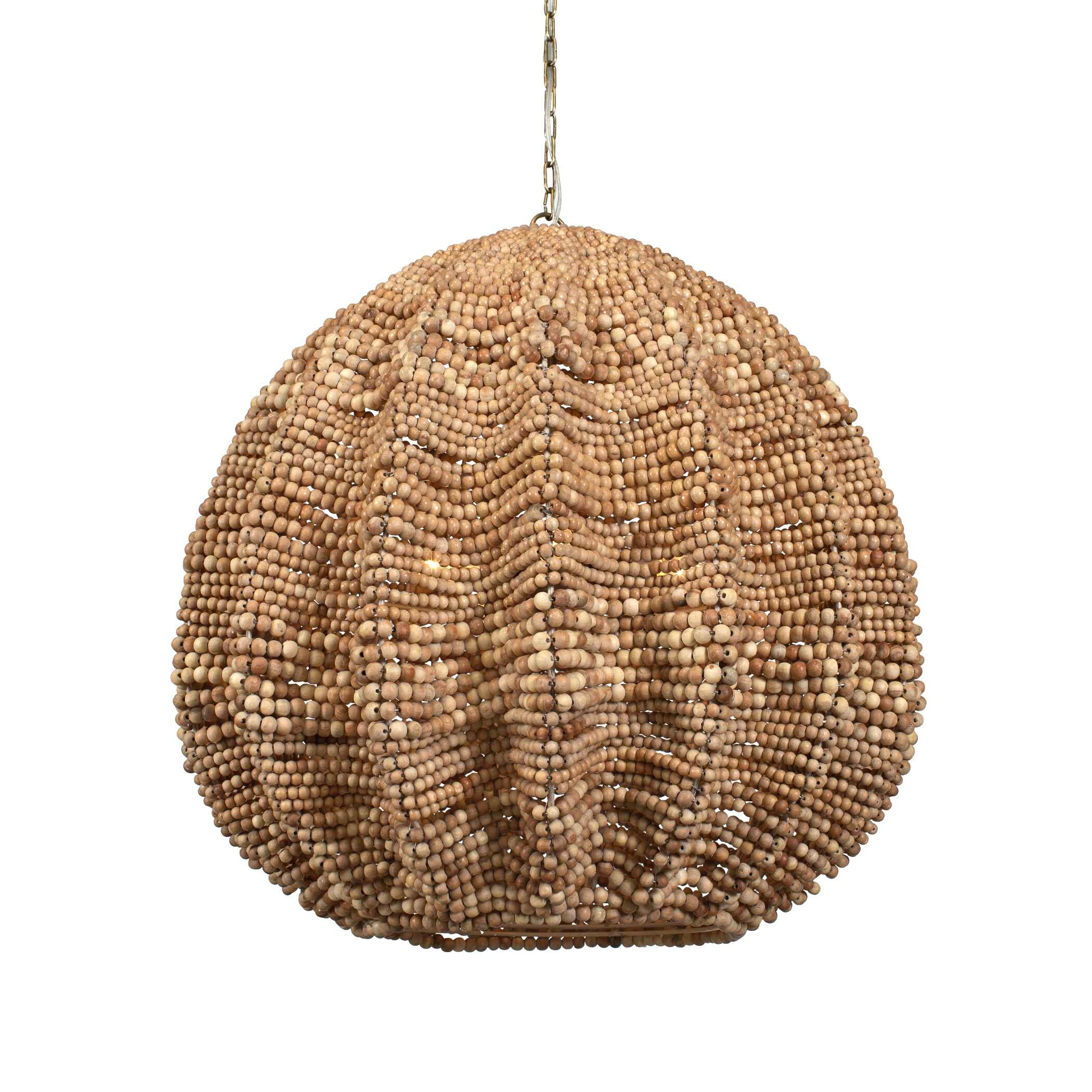 Kauri 5 Light Wooden Bead Pendant
