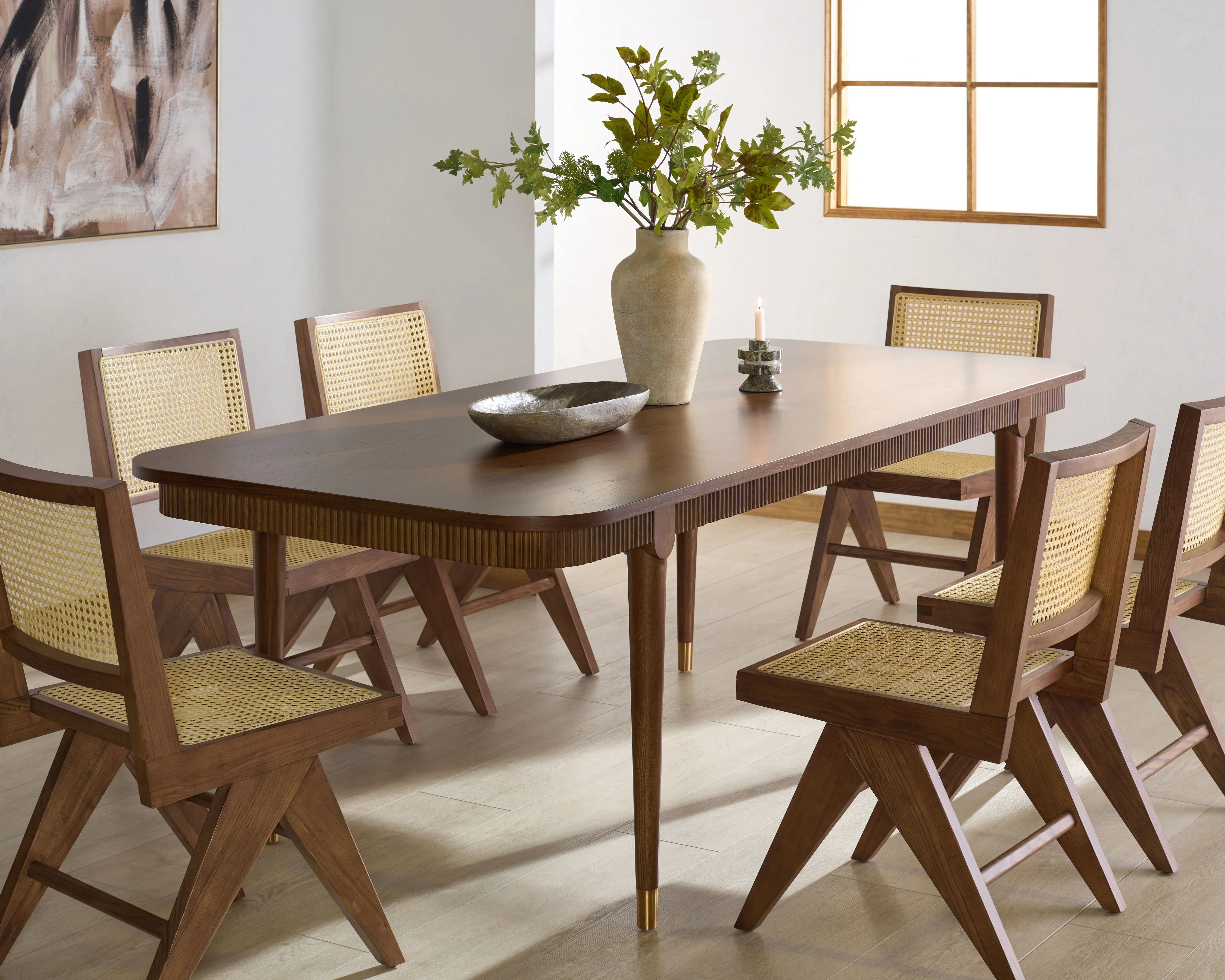 Kaylenne 90" Ribbed Apron Dining Table - Image 9