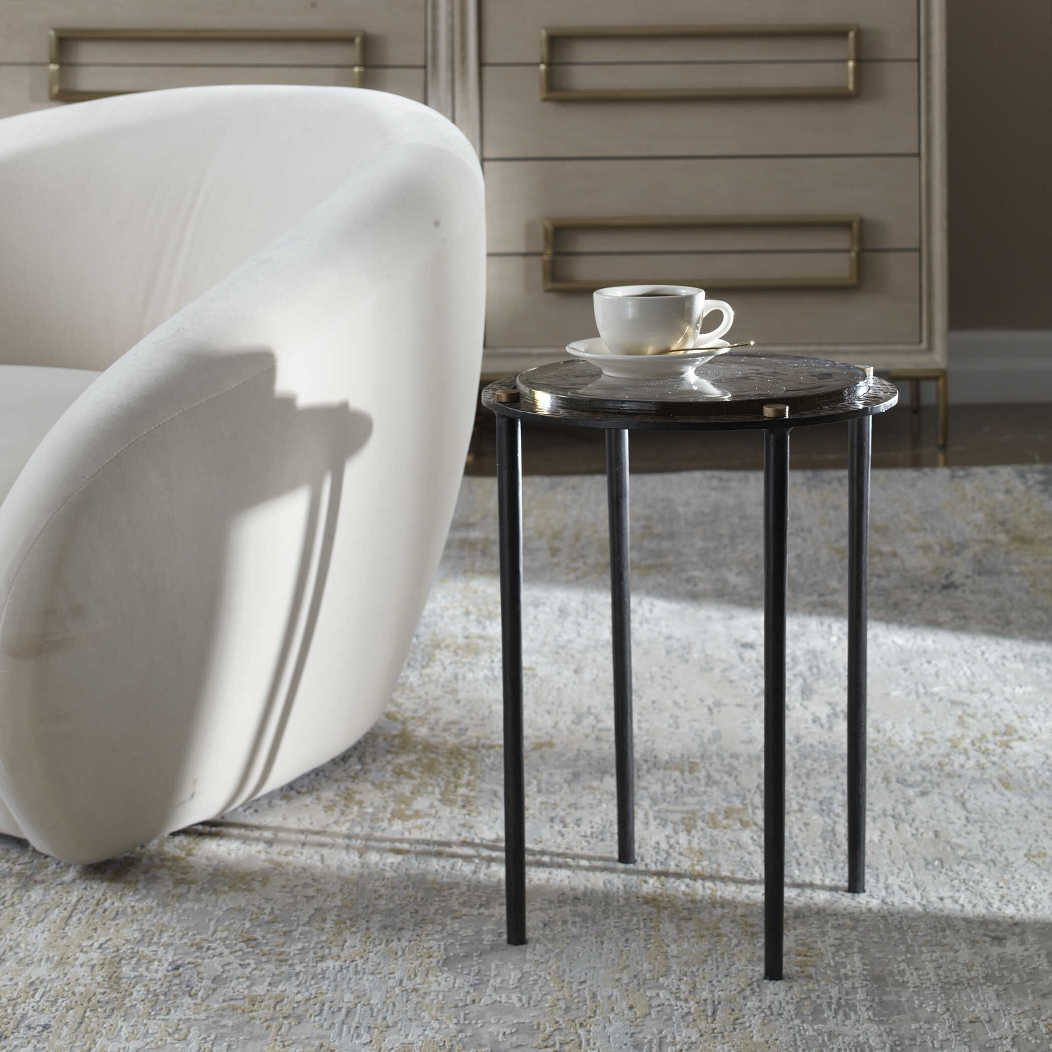 Kennington Round Glass Accent Table - Image 2