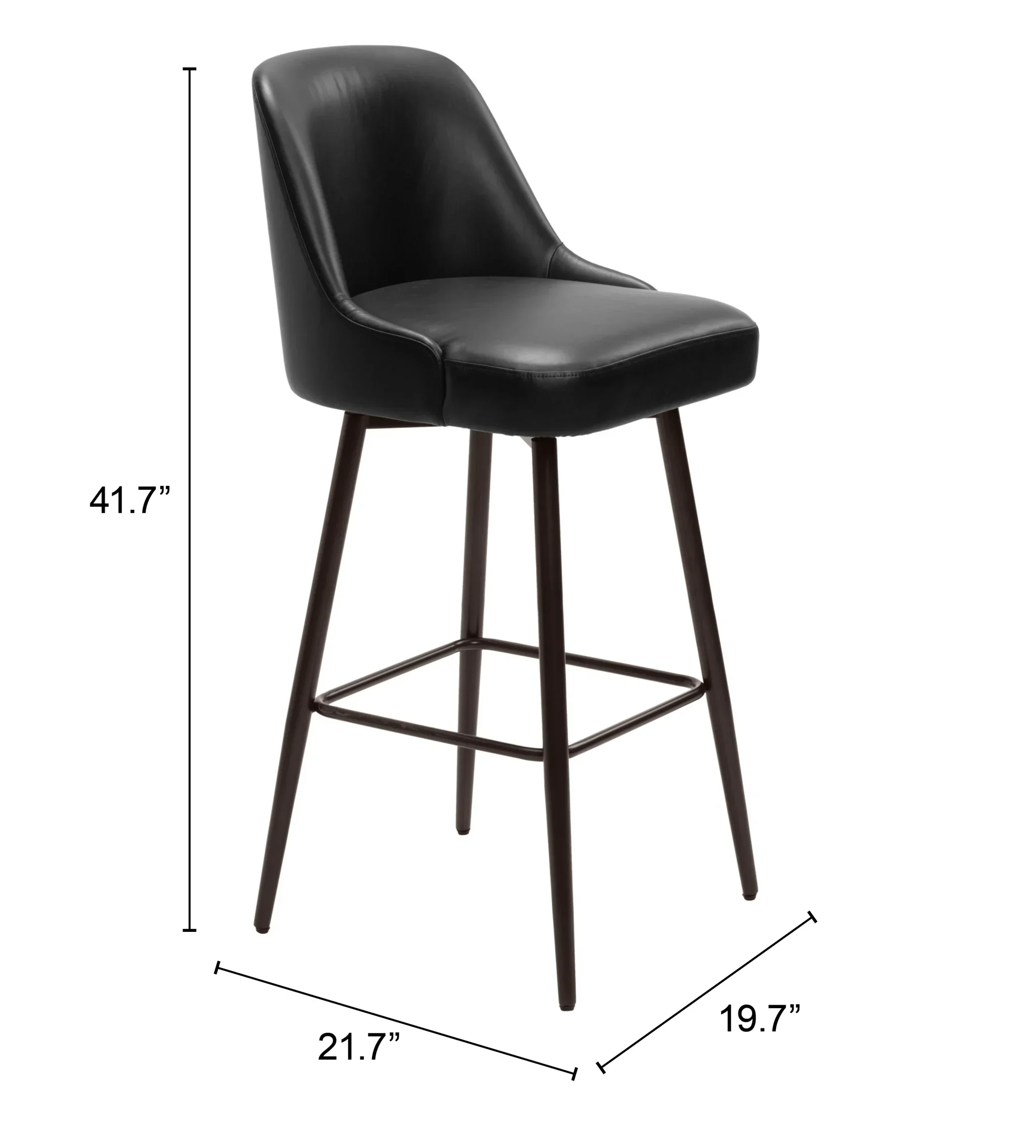 Keppel Swivel Barstool Black & Bronze - Image 6