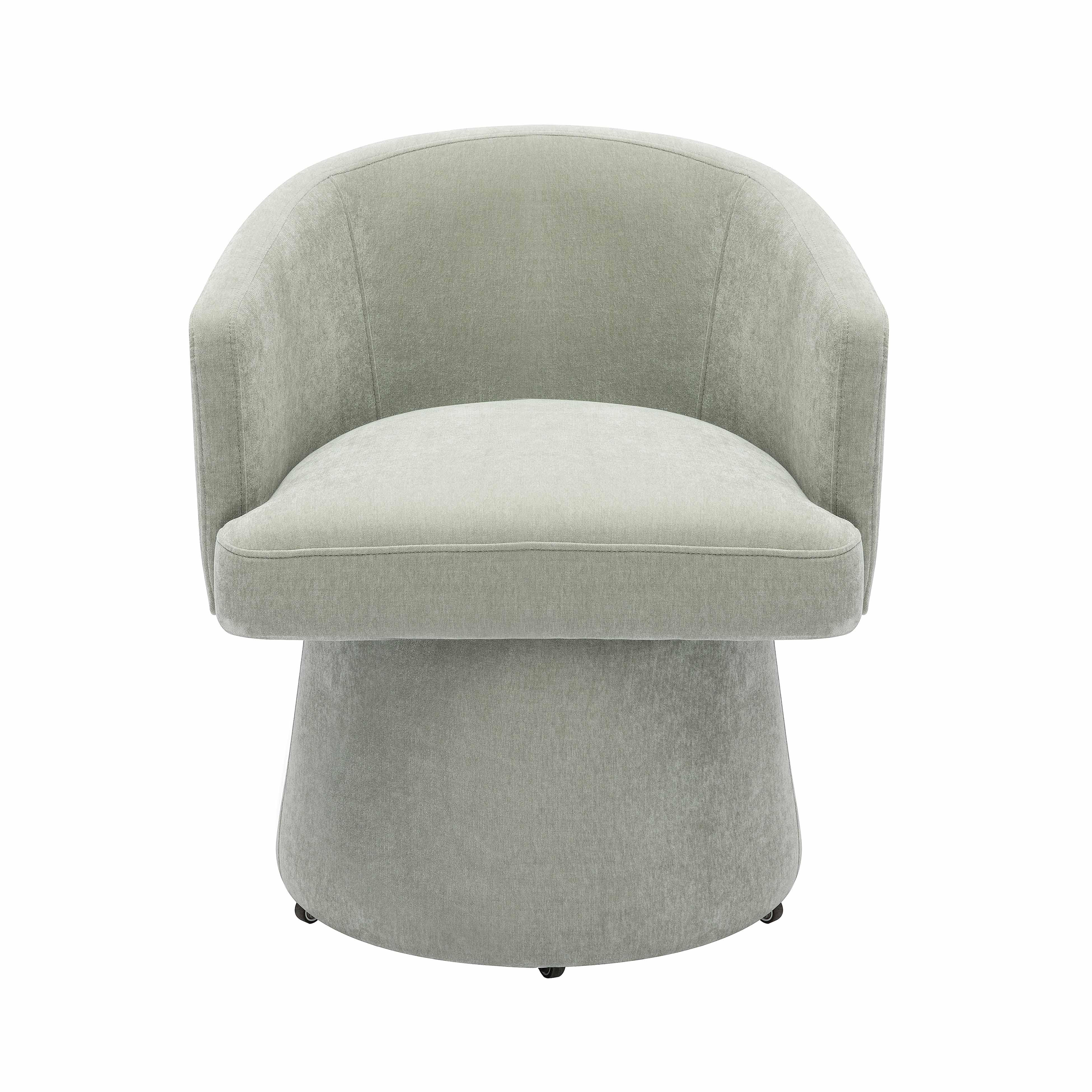 Kristen Light Green Upcycled Chenille Rolling Desk Chair - Image 3