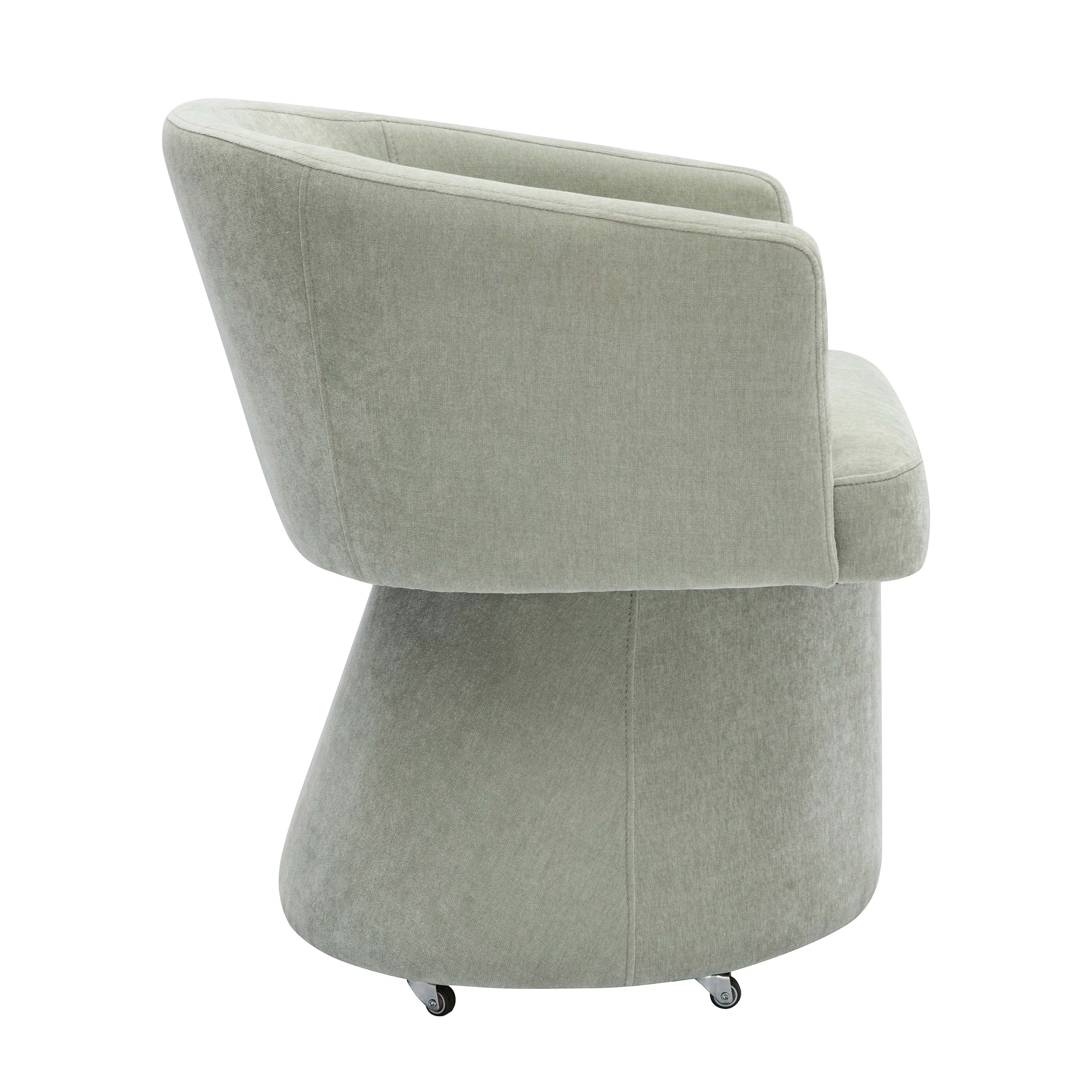 Kristen Light Green Upcycled Chenille Rolling Desk Chair - Image 6