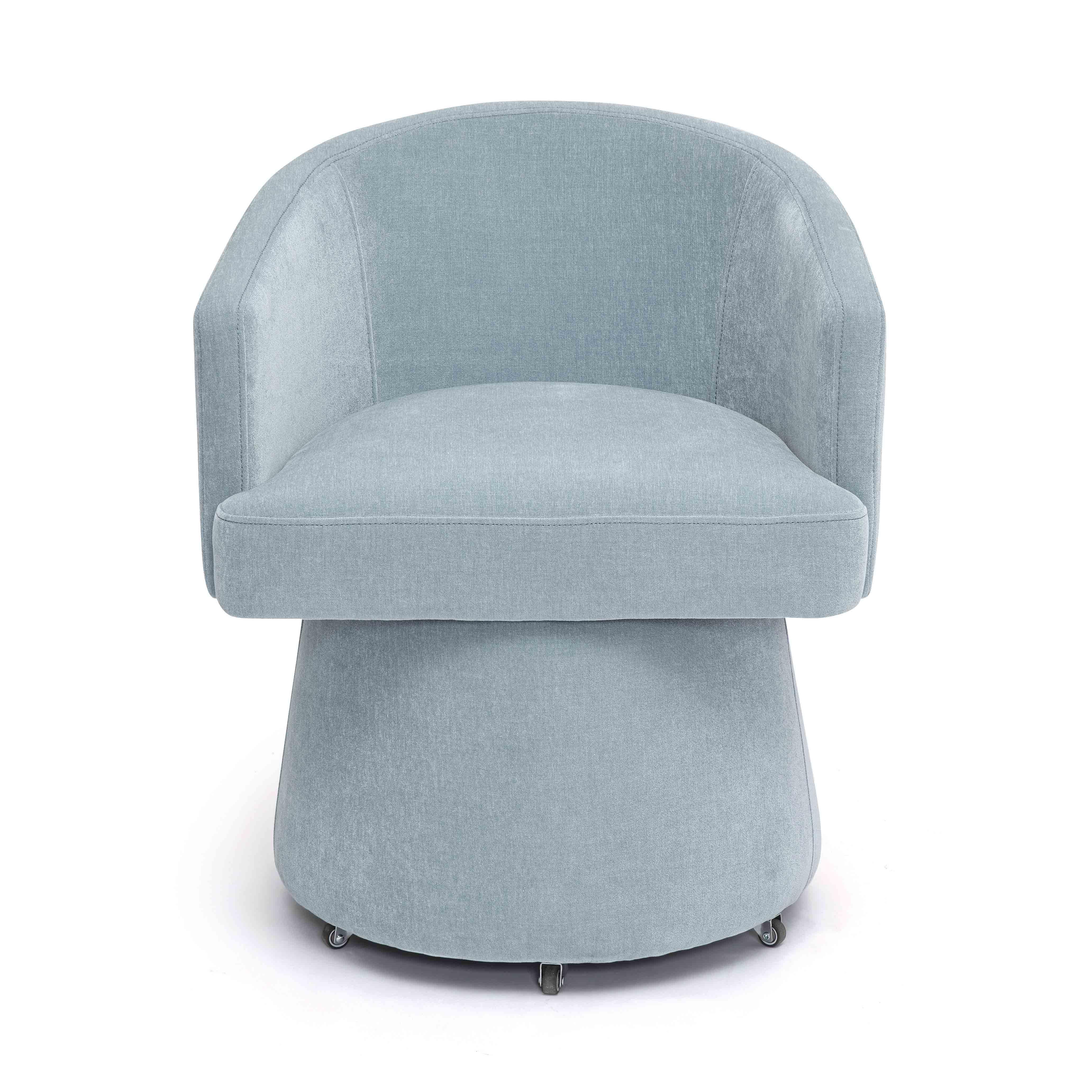 Kristen Upcycled Contract-Grade Chenille Rolling Desk Chair - Image 20
