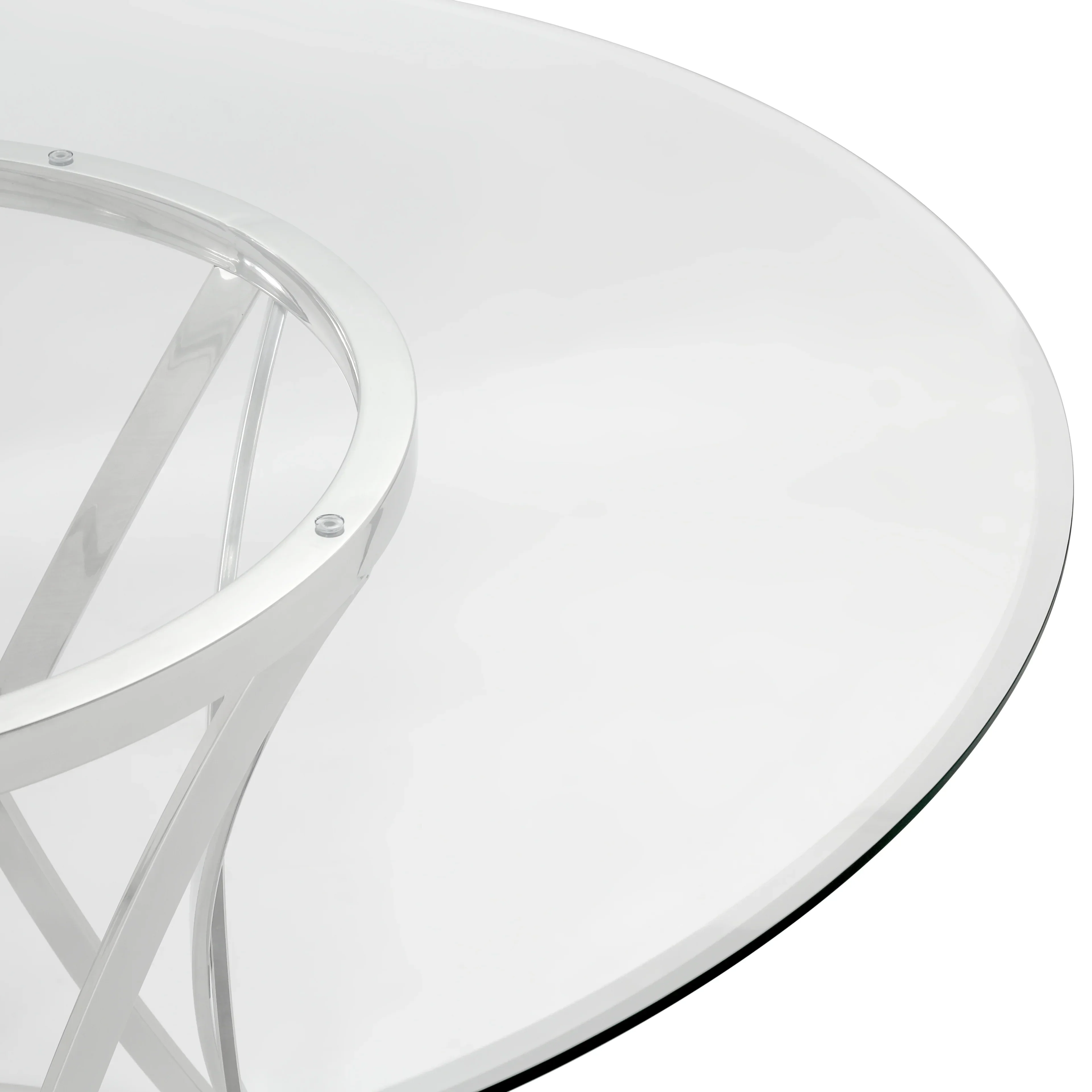 Kyrie 54" Glass Top Dining Table/ Chrome - Image 7