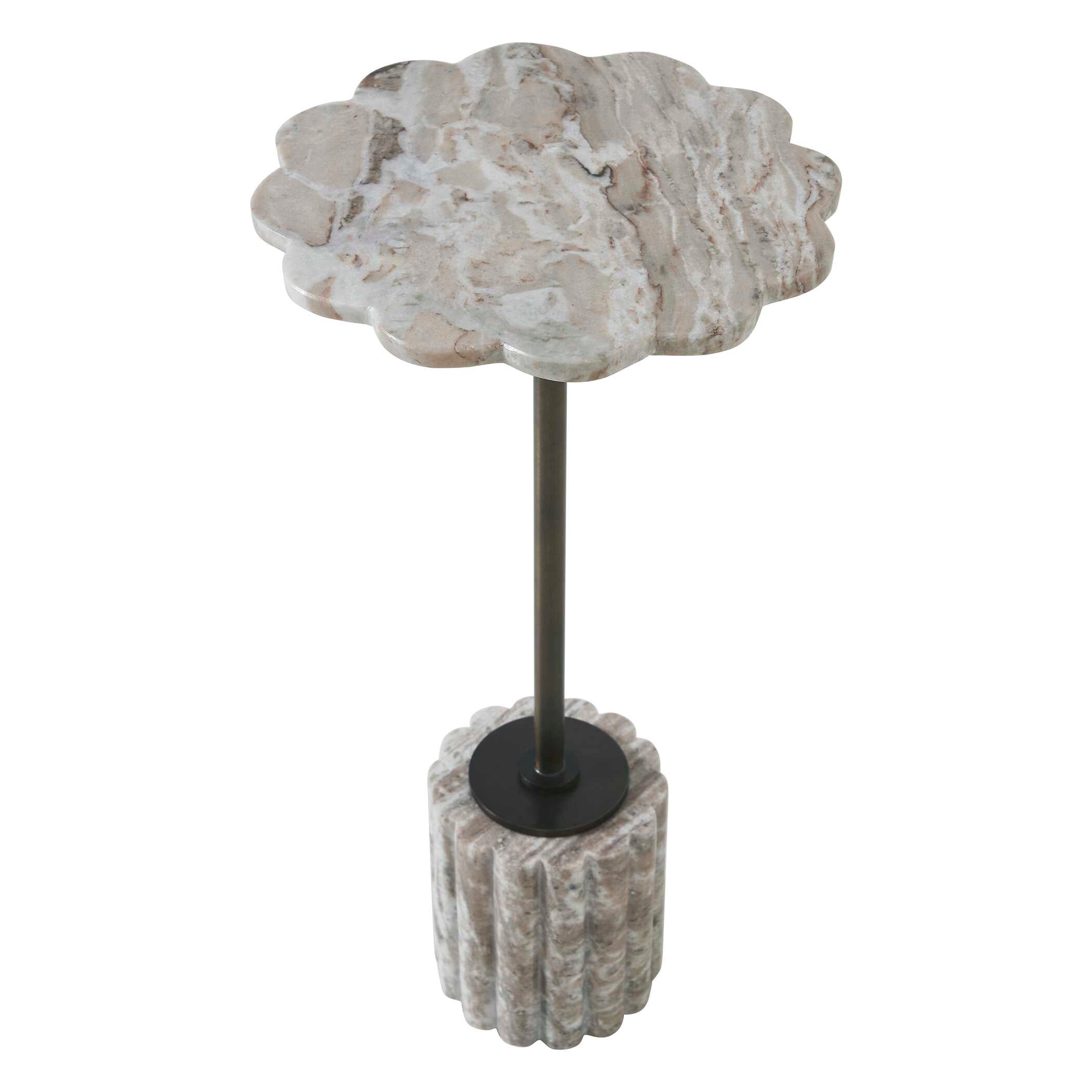 Lana Scalloped Marble Drink Table - Image 3