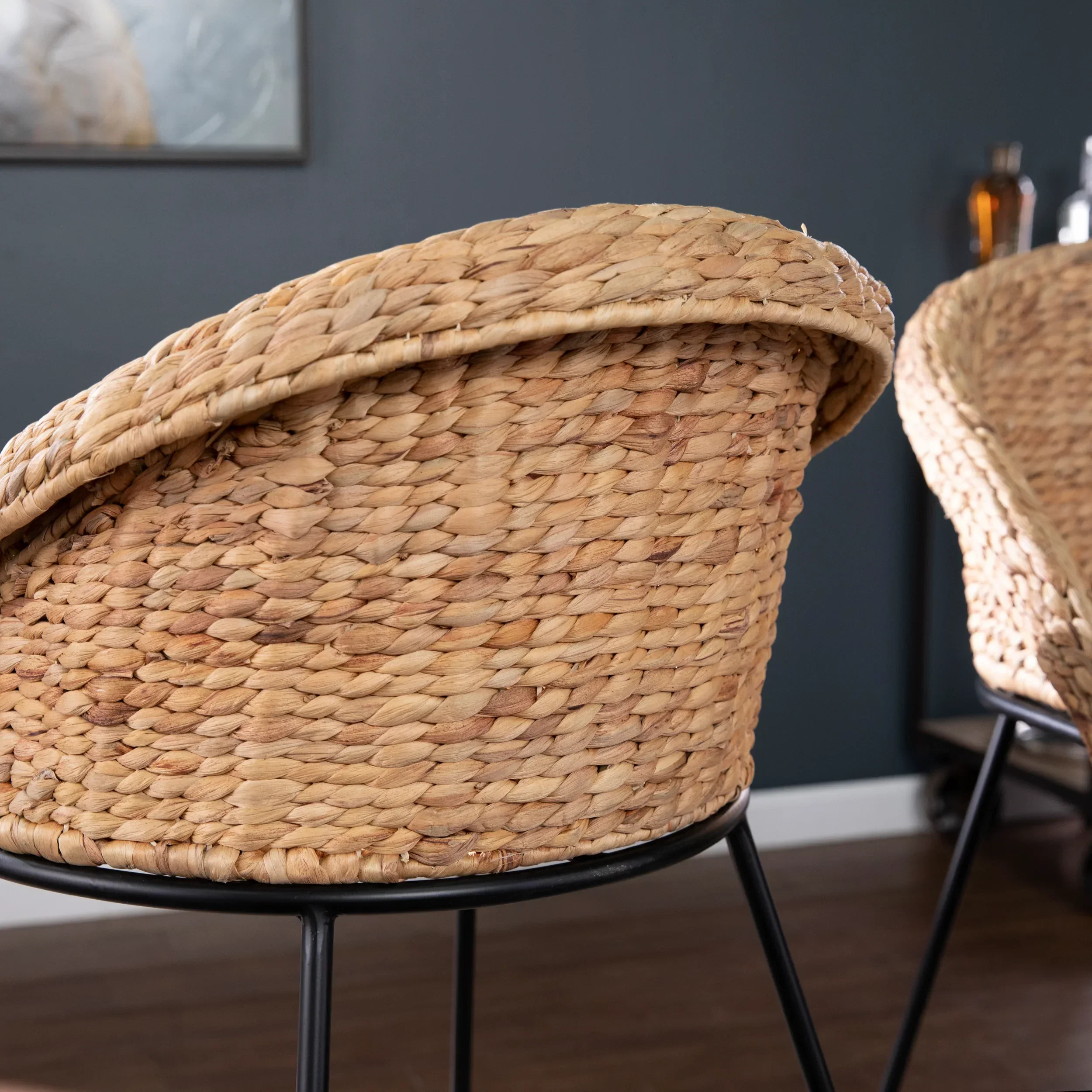 Landrine Water Hyacinth Counter Stools – 2pc Set - Image 8