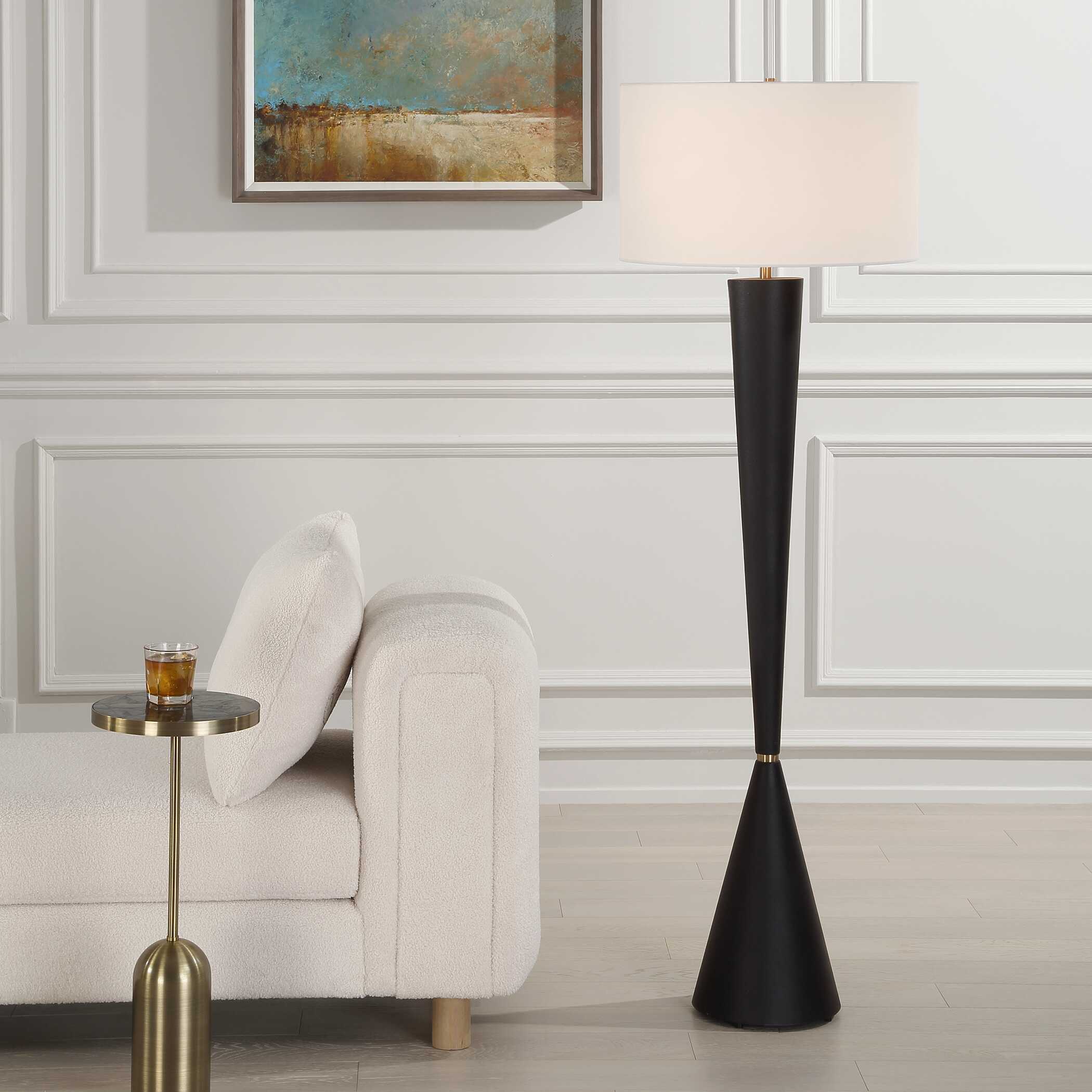 Layla Black Tapered Floor Lamp - Image 2