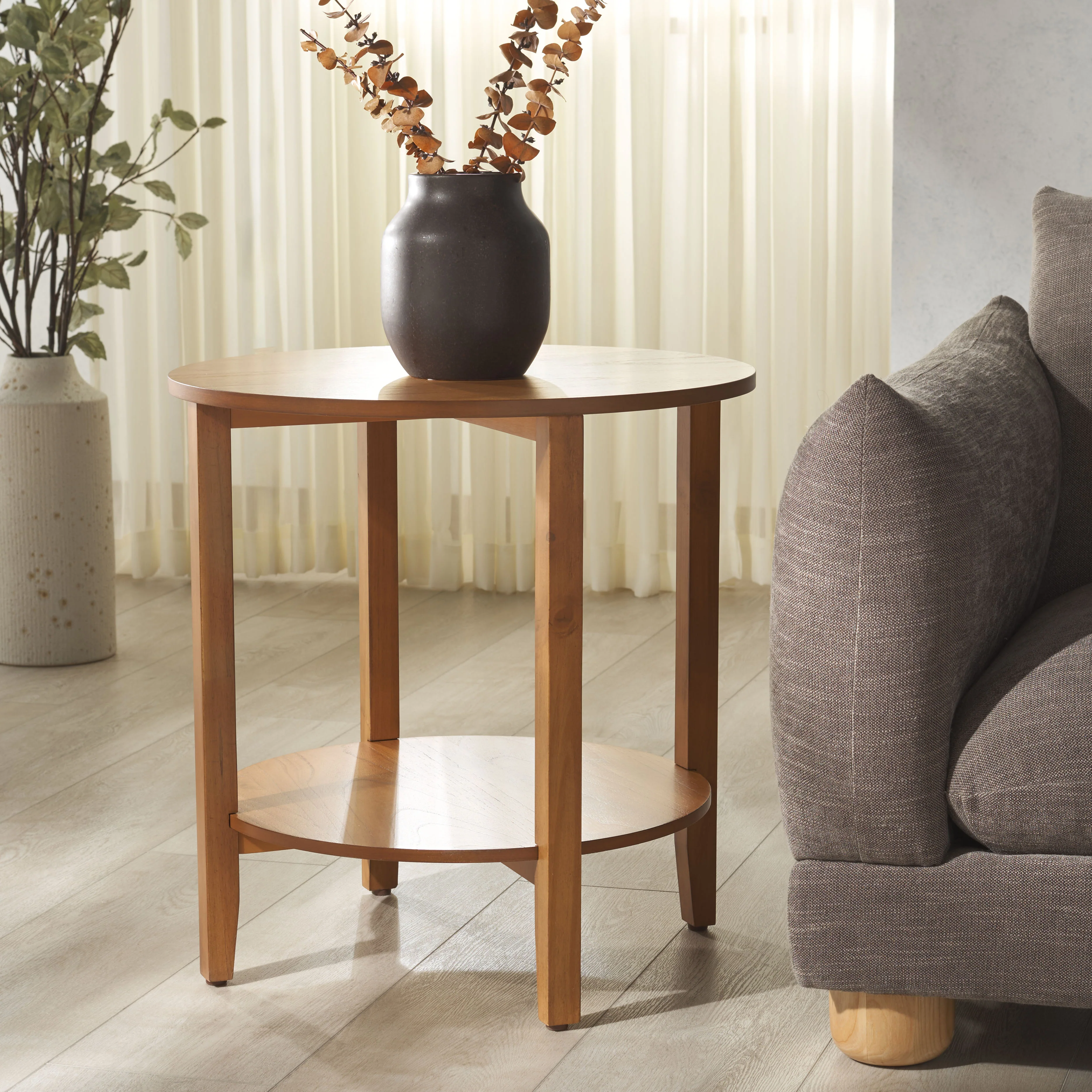 Leonardi Round Wood Accent Table - Image 11