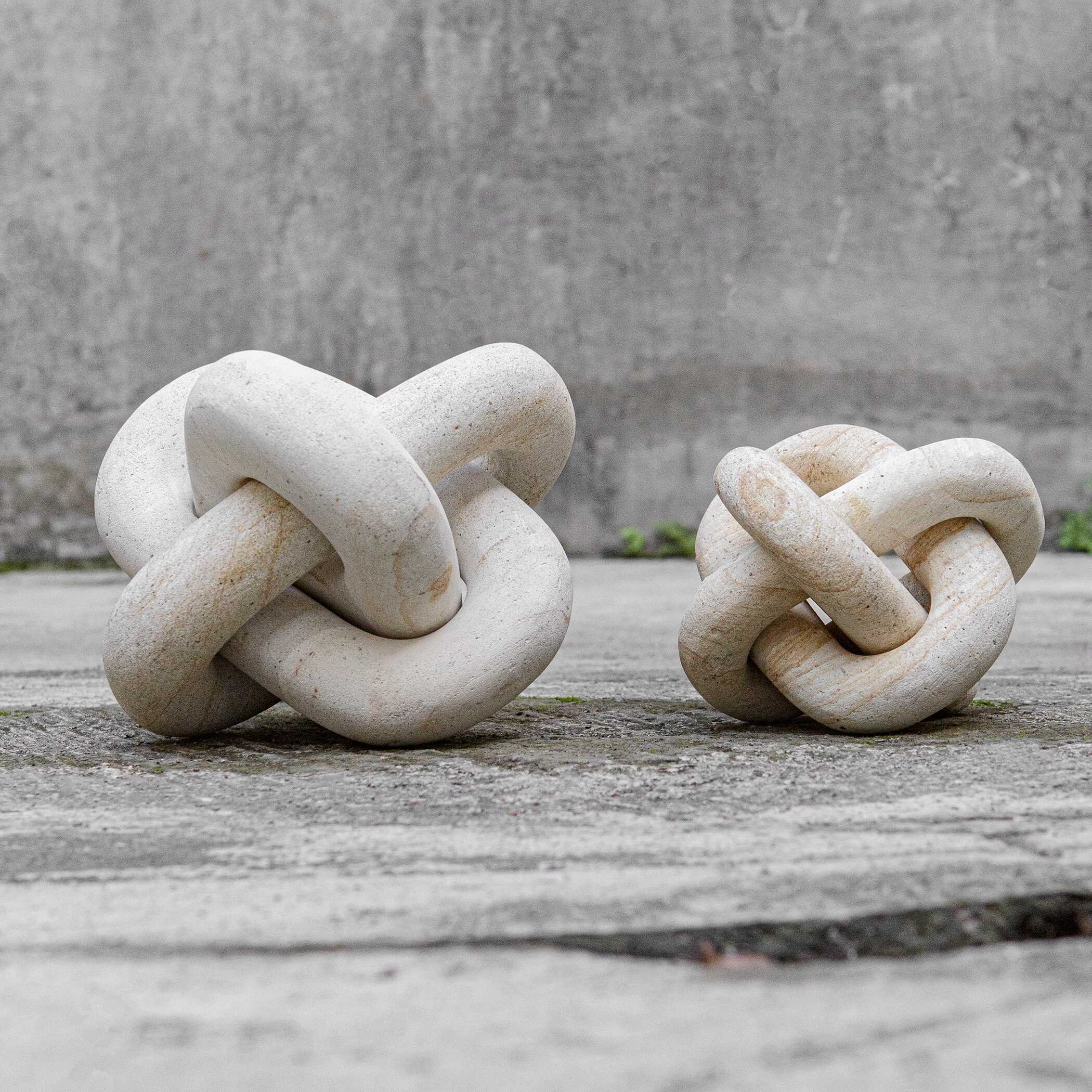 Limestone Link Sculptures - Set of 2 - Image 3