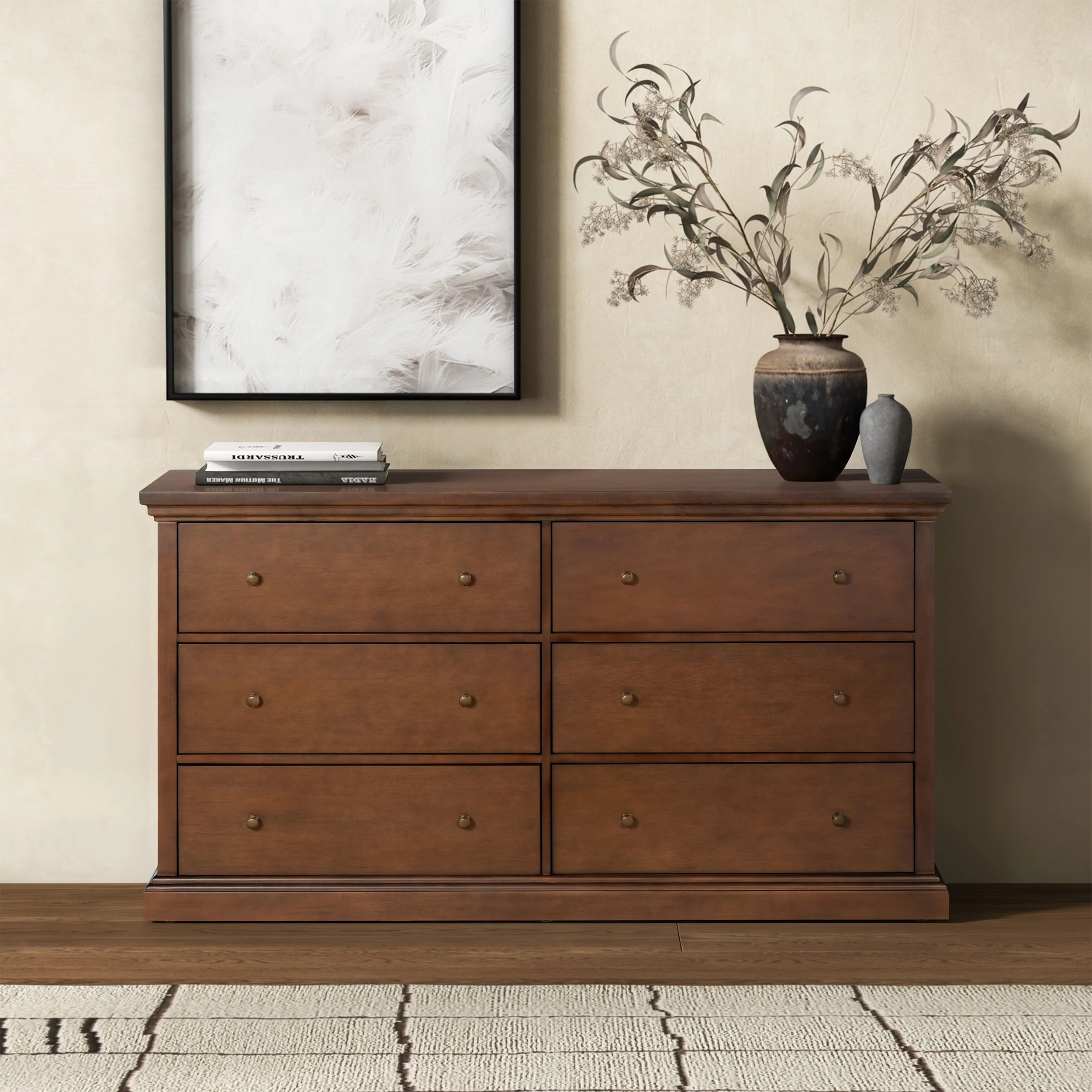 Lizzy 6 Drawer Wood Dresser - Image 3