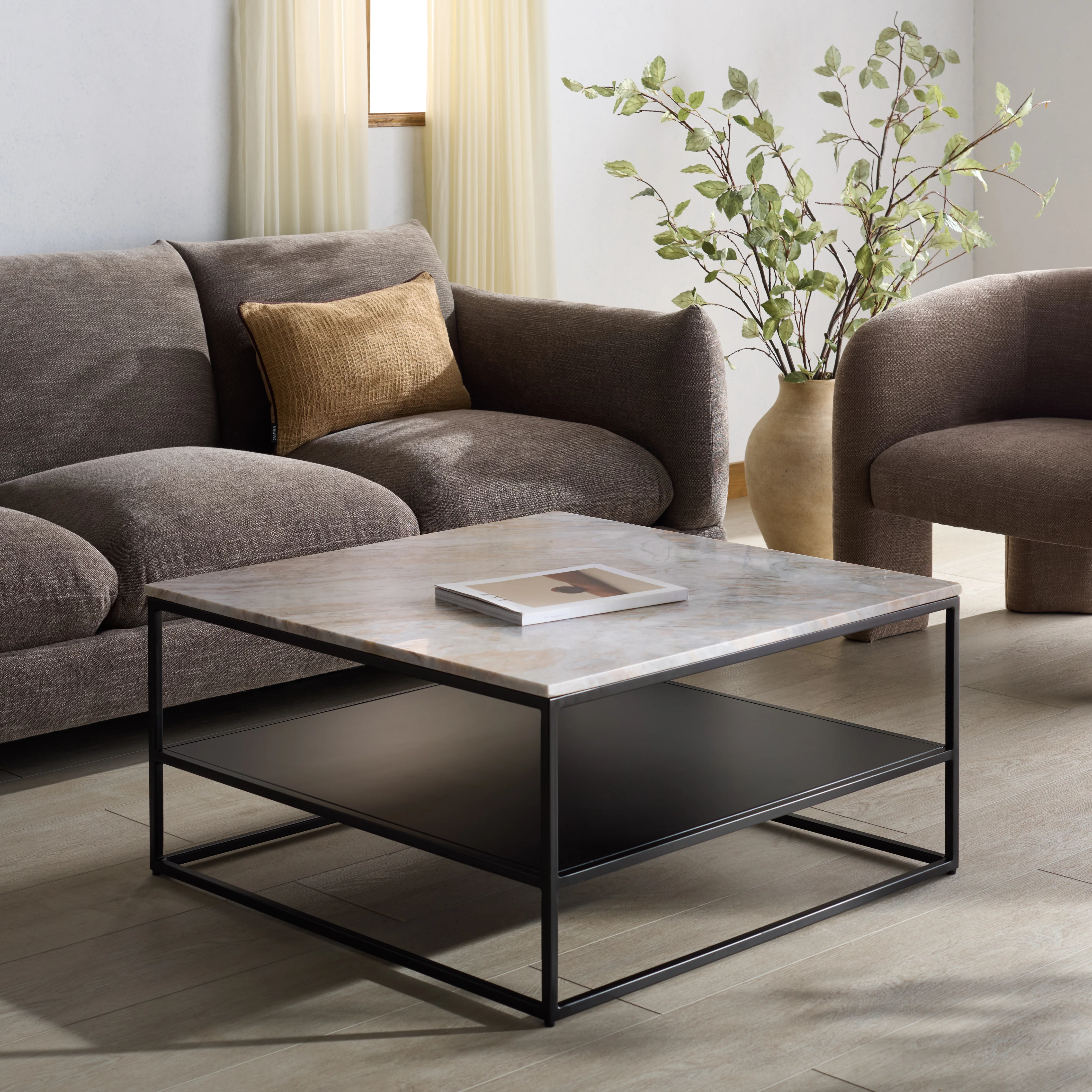 Macklyn Square Marble Top Coffee Table - Image 8