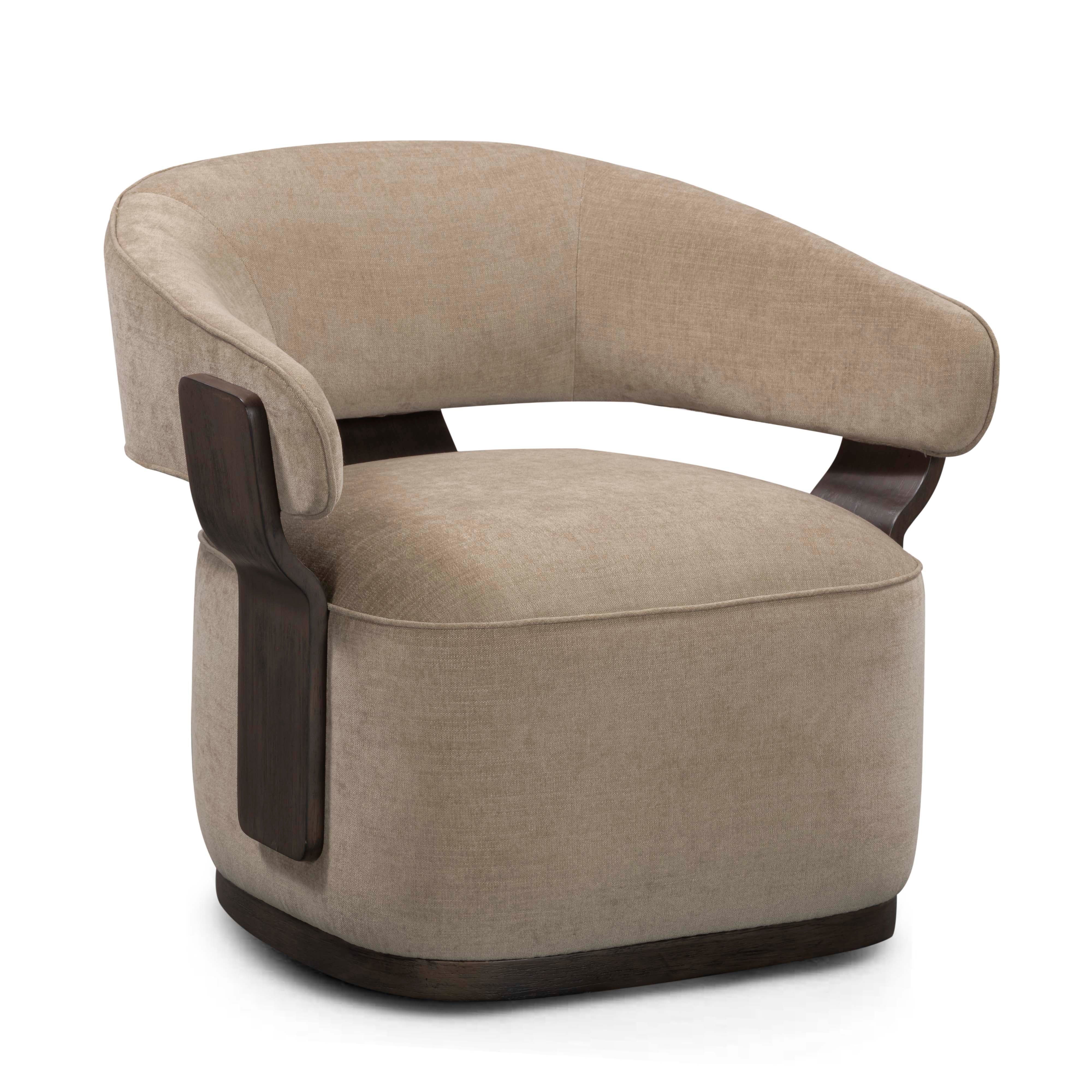 Madison Linen Performance Chenille Swivel Accent Chair - Image 7