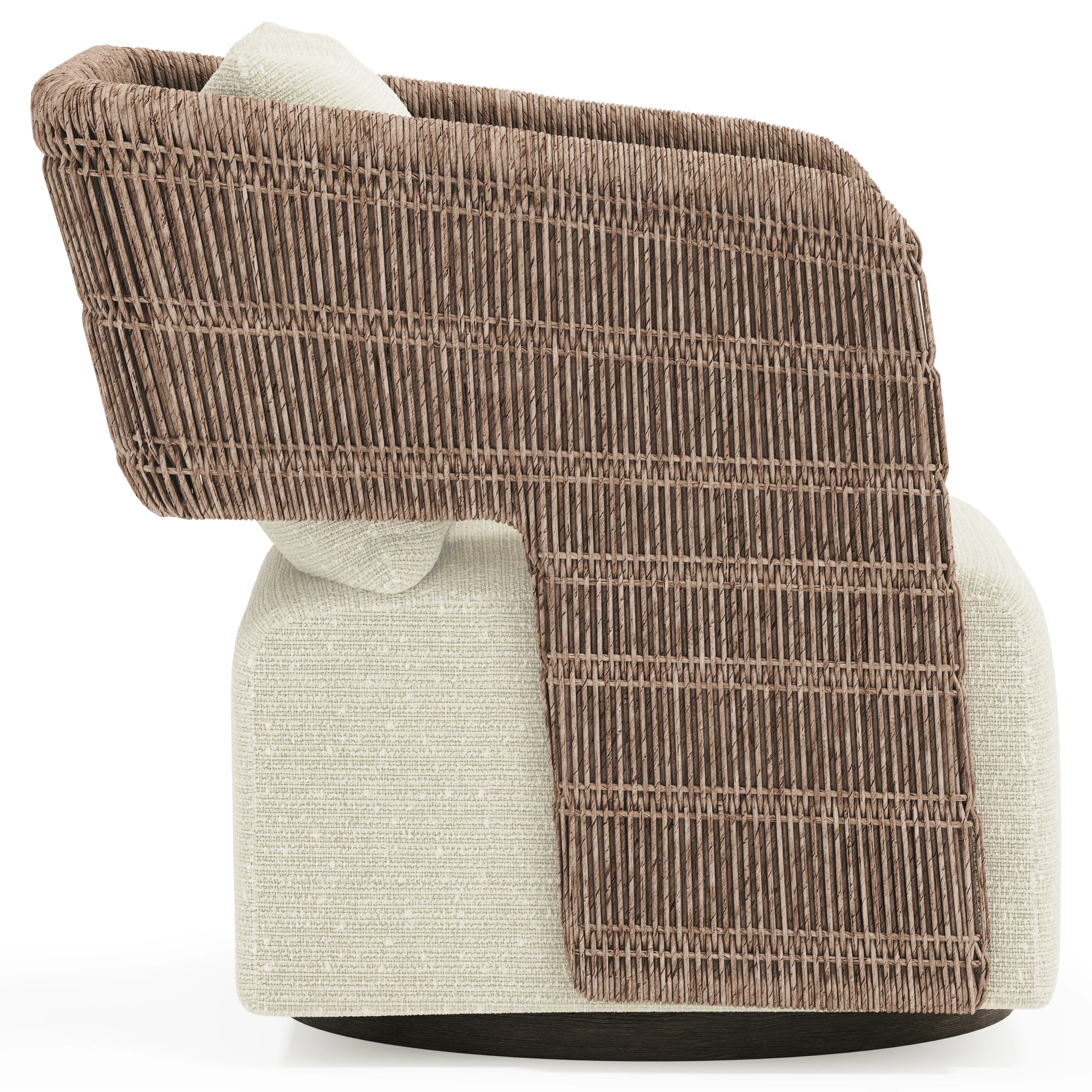 Maldives Outdoor Swivel Chair, Cream - Image 3